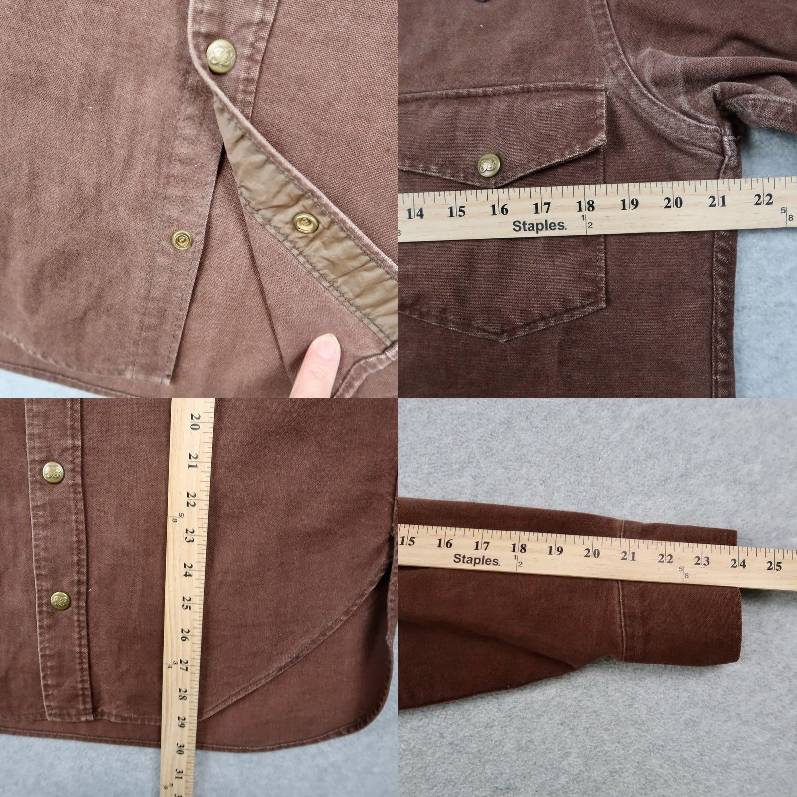 Eddie Bauer Vintage Eddie Bauer Moleskin Long Sleeve Button-Up Shirt Mens M Brown Cotton Western 80s 70s Retro USA Classic Pockets Size US M / EU 48-50 / 2 - 8 Thumbnail