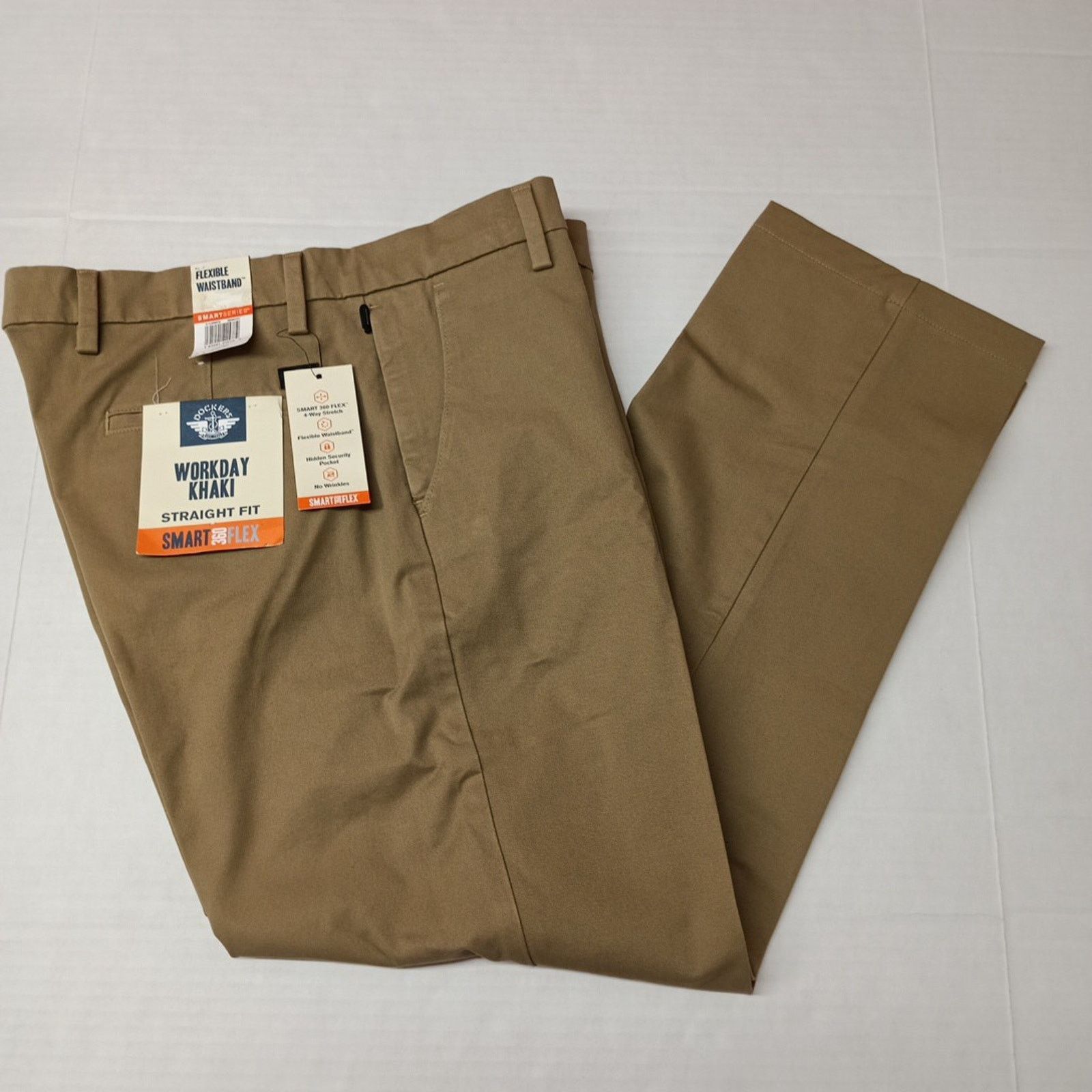Dockers Dockers Workday Khakis Straight Fit Men's 34x30 Tan Stretch Size US 34 / EU 50 - 1 Thumbnail