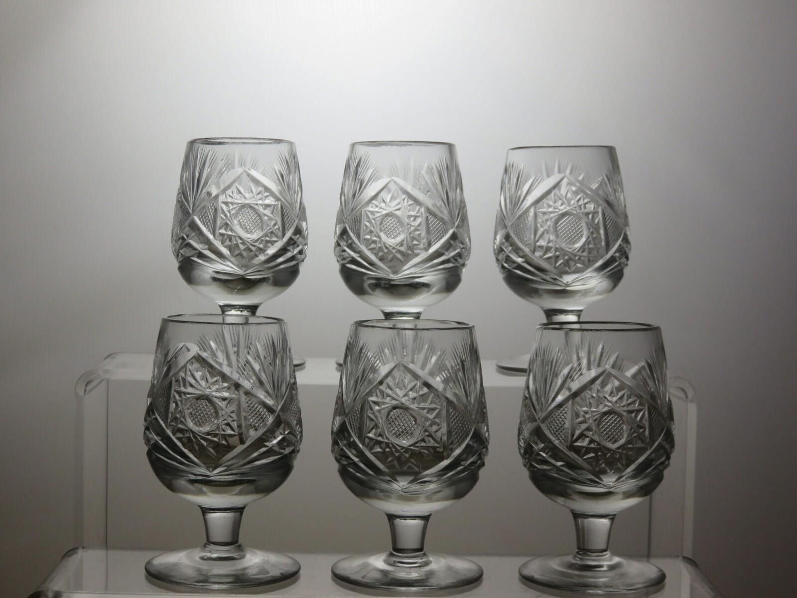 Poeme Bohemien Bohemia Crystal Hobstar Cut Glass Set Of 6 Shot Glasses Size ONE SIZE - 1 Thumbnail