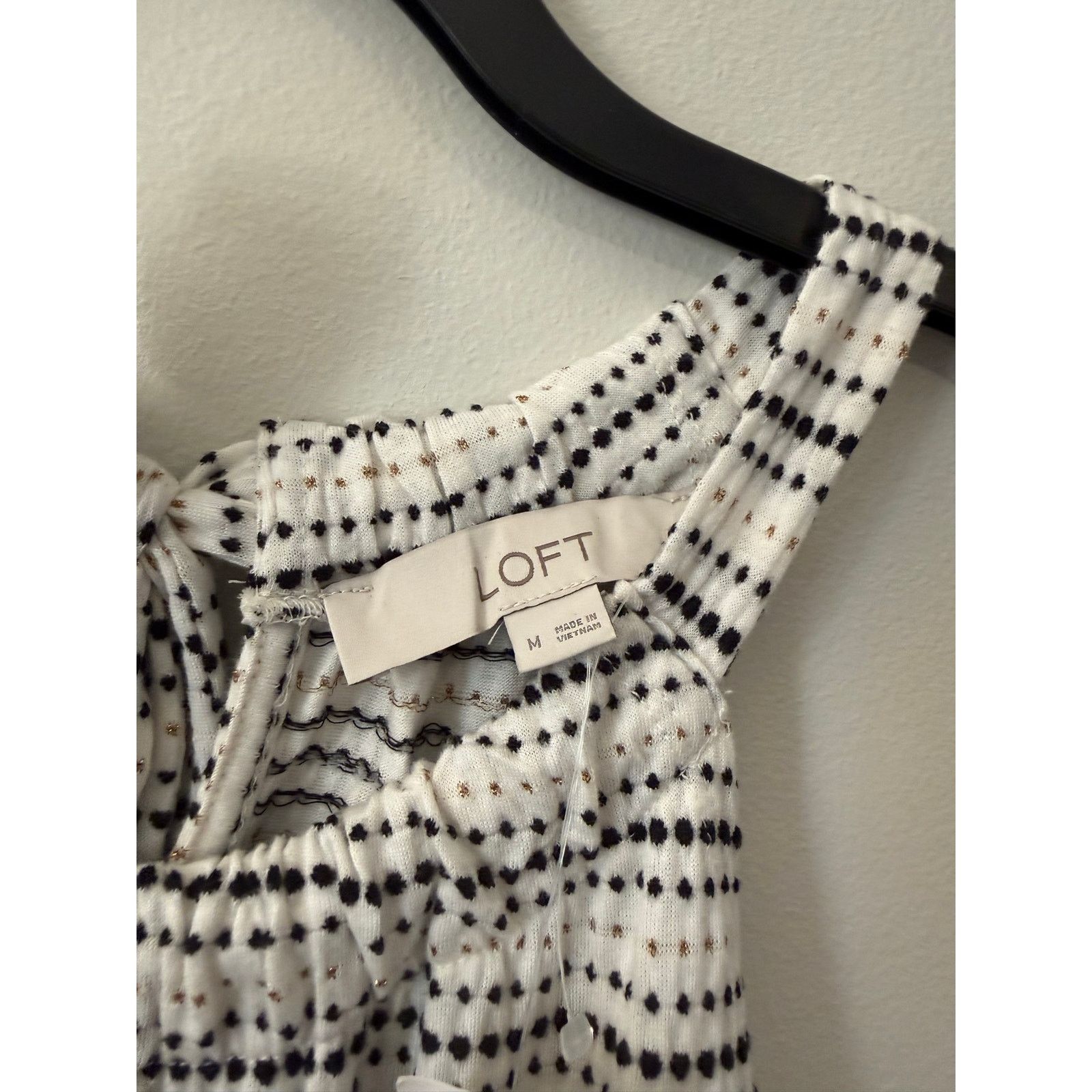 Loft LOFT NWT White/Black/Gold Dot Stripe Knit Dress Medium, $70 Size M / US 6-8 / IT 42-44 - 8 Thumbnail