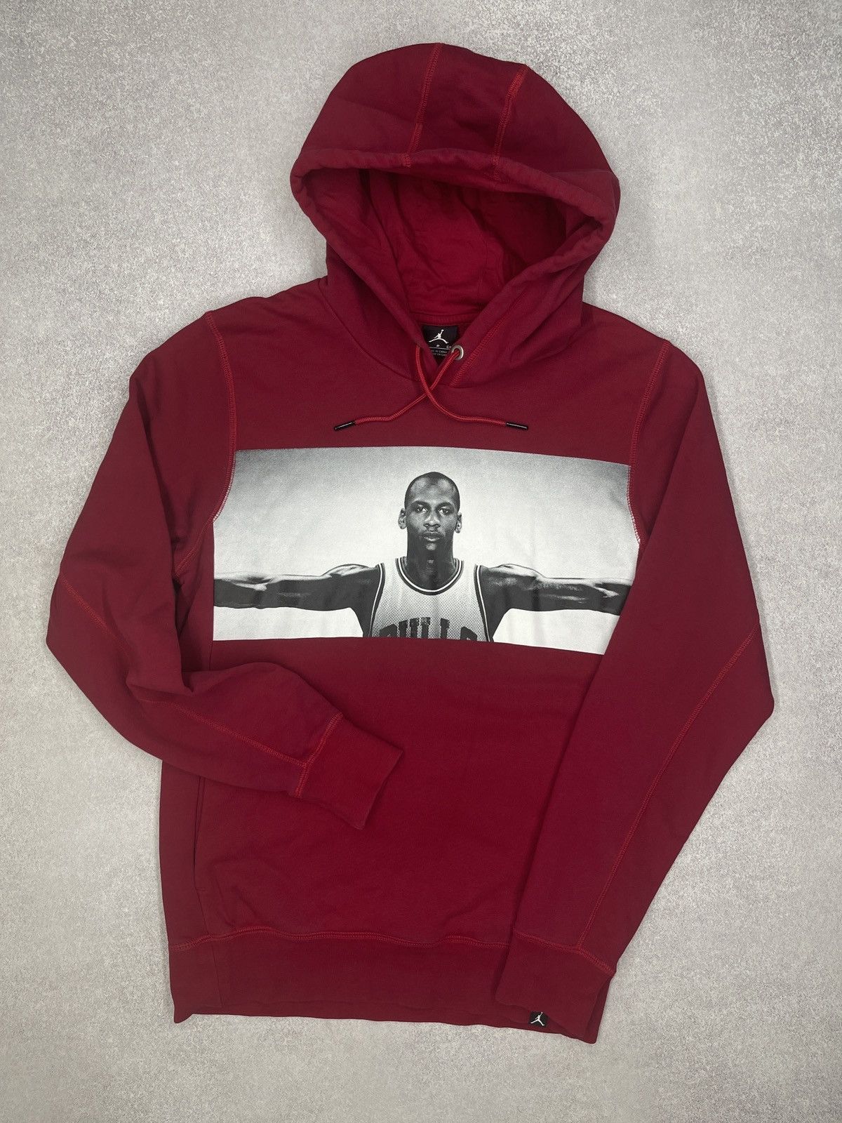 Jordan Brand Mens Air Jordan Hoodie Red Big Logo Print Legend Nike Size US M / EU 48-50 / 2 - 2 Thumbnail