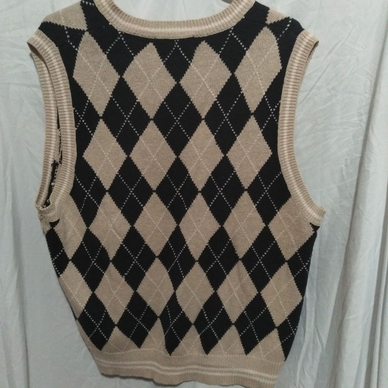 Chaps Ralph Lauren Ralph Lauren Chaps Men's Tan Blue Argyle Sweater Vest Size L Size US L / EU 52-54 / 3 - 5 Thumbnail
