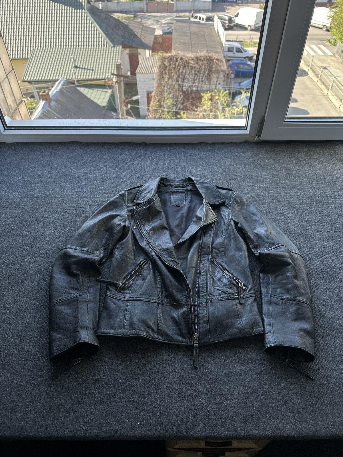 Leather 🚨 LEATHER WOMEN OPIUM MULTIPOCKET JACKET ZIP AVANT GARDE Size S / US 4 / IT 40 - 3 Thumbnail