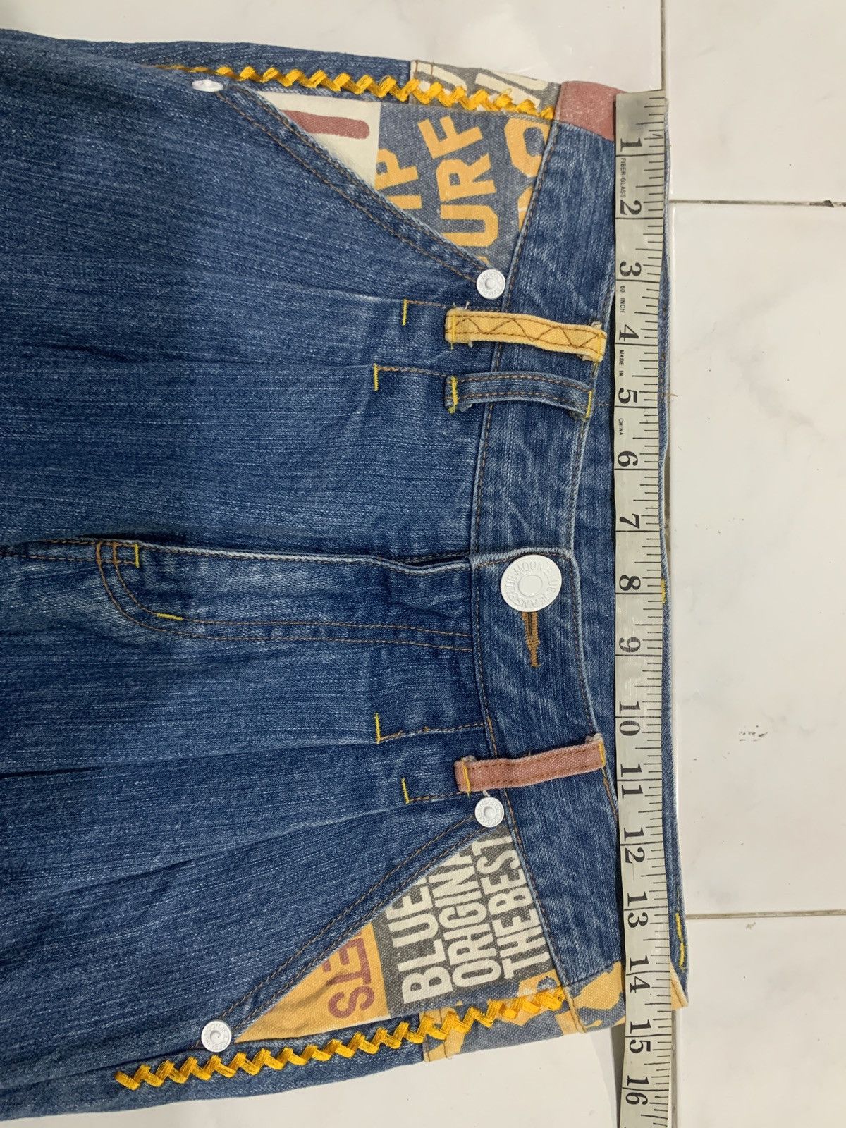 Japanese Brand Bluemoonblue 32 Vintage Printed Jeans Size US 28 / EU 44 - 14 Thumbnail