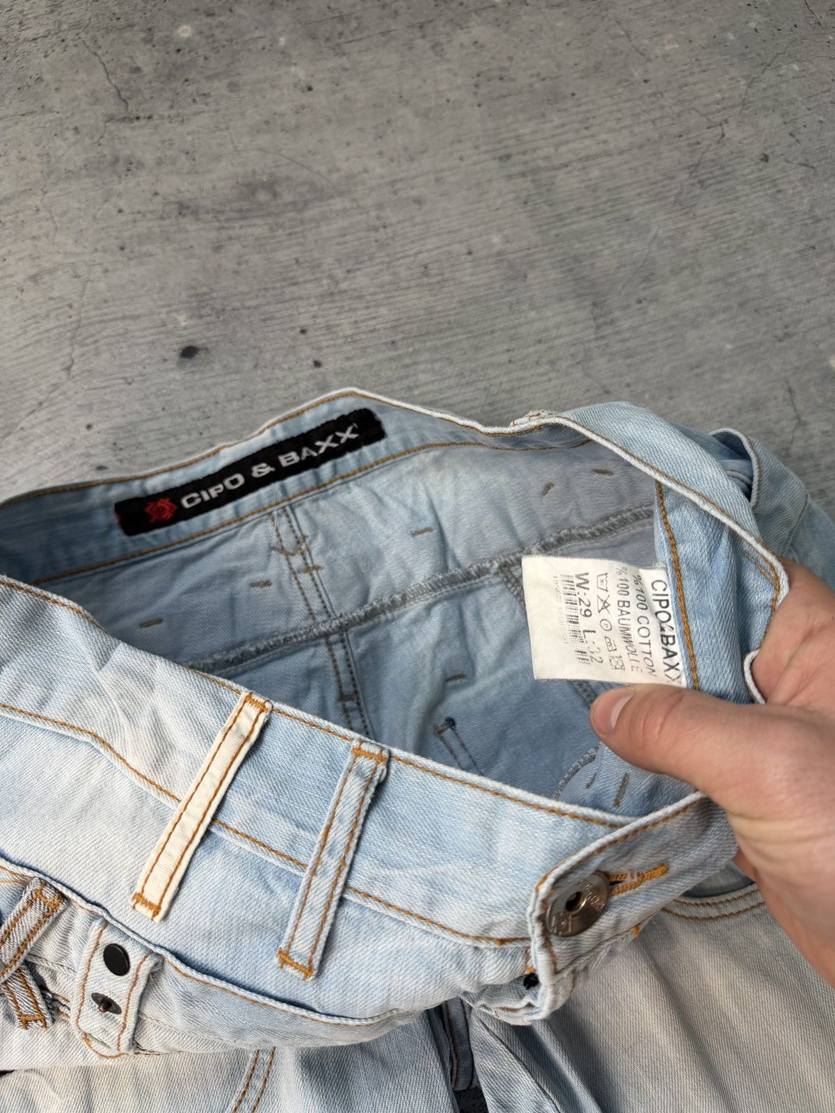 Japanese Brand Vintage Rap Style Cipo&Baxx Jeans Y2K Size US 29 - 6 Thumbnail
