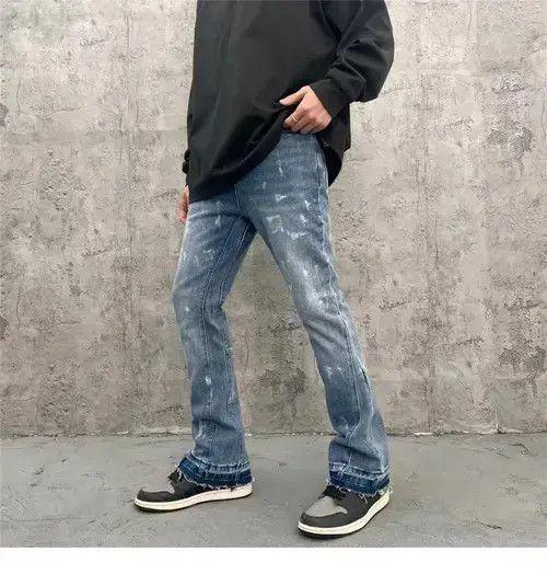 Defective Struct distressed grunge paint flared jeans Size US 30 / EU 46 - 2 Thumbnail