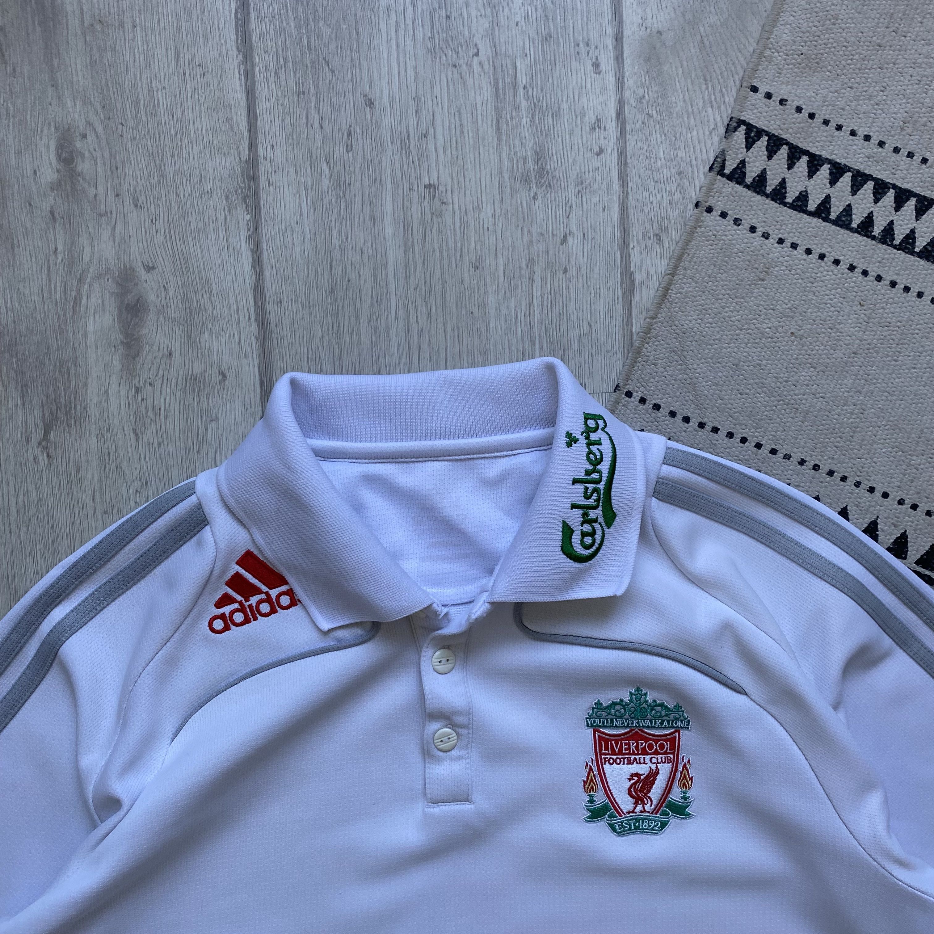 Nike ⚽️ Blockore Vintage Adidas Liverpool FC Jersey Polo Drill Size US M / EU 48-50 / 2 - 2 Thumbnail
