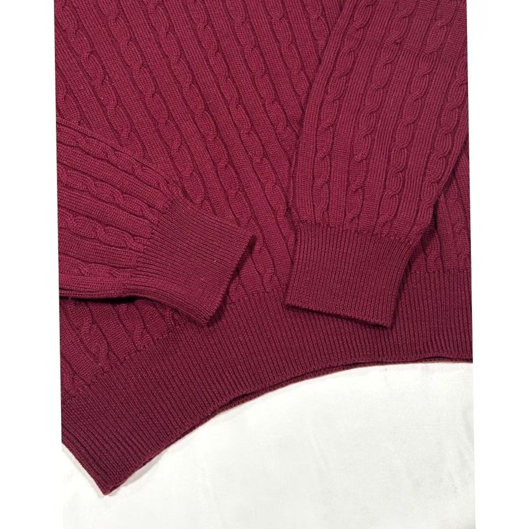 Jil Sander Jil Sander Pure New Wool Cable Knit Sweater Pullover Womens Red M Size M / US 6-8 / IT 42-44 - 3 Thumbnail