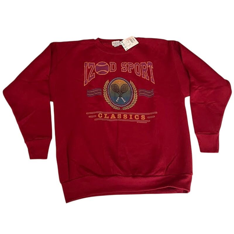 Izod Vintage NWT 90s Izod Sport Sweatshirt Burgundy Tennis Size L Size US L / EU 52-54 / 3 - 1 Thumbnail