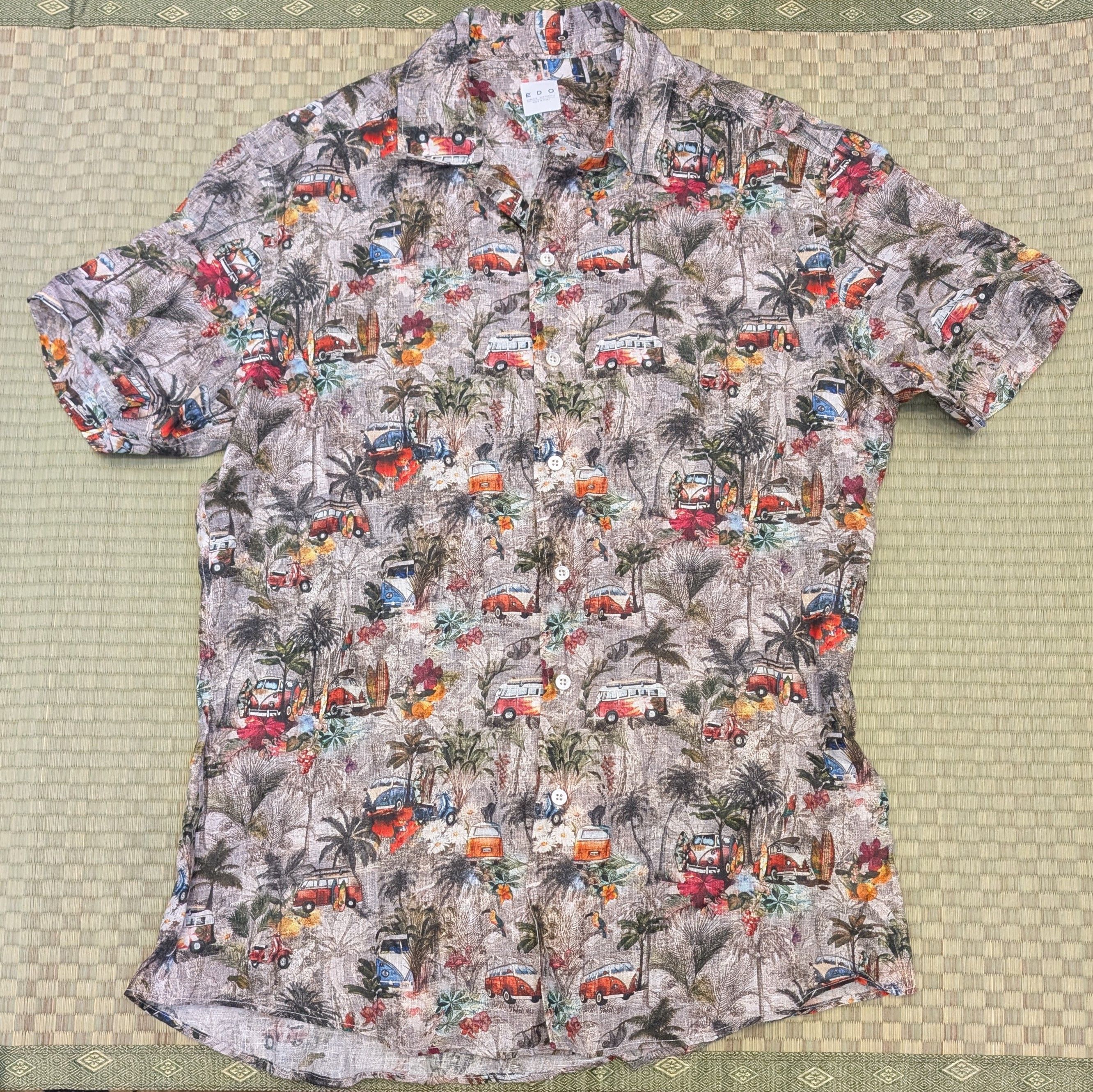 Other Edo Camicie Sartoriali 100% Linen Graphic Button Up Shirt Size US L / EU 52-54 / 3 - 1 Thumbnail