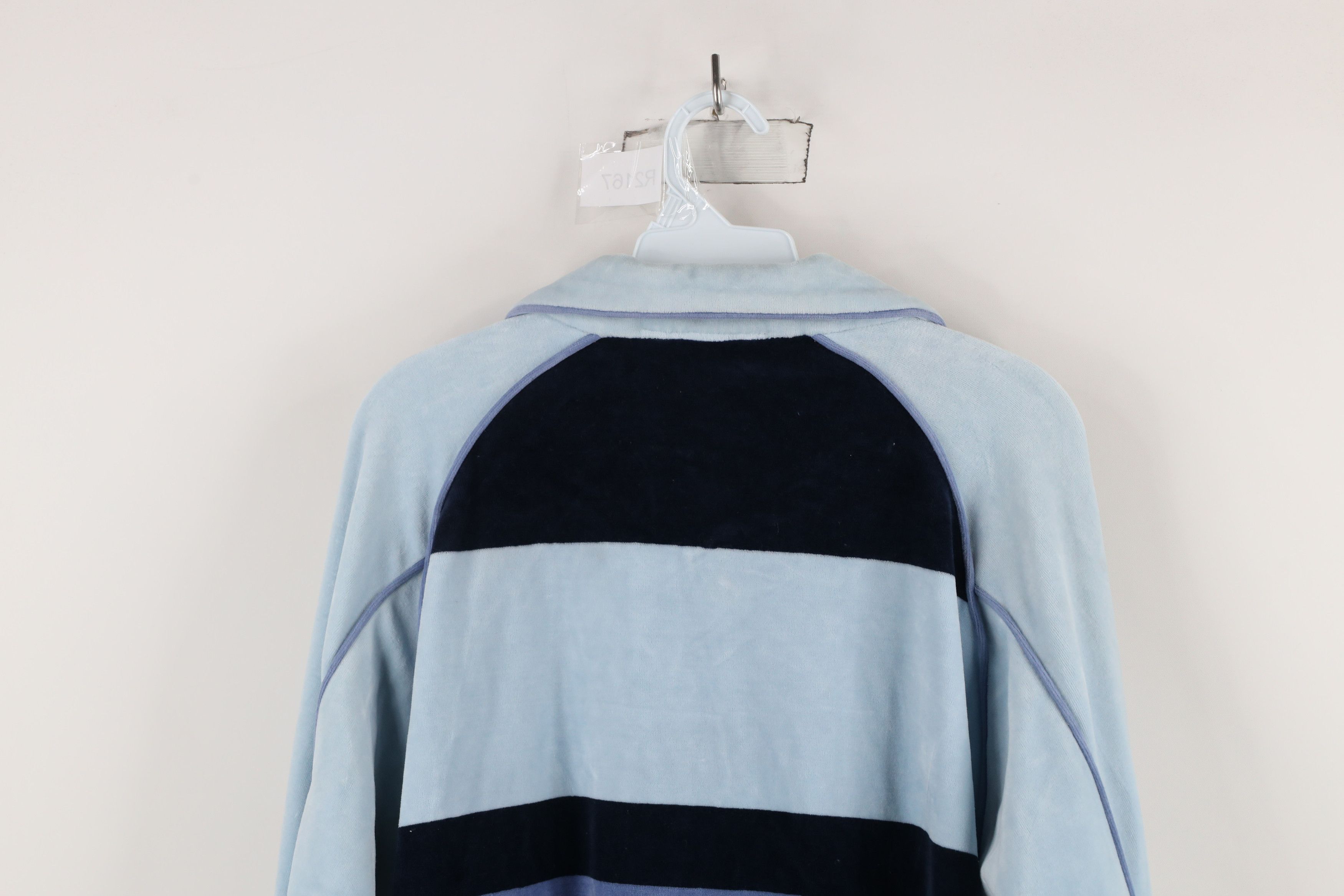 Akademiks × Vintage Vintage 90s Akademiks Striped Velour Full Zip Jacket Blue Size US XL / EU 56 / 4 - 13 Thumbnail