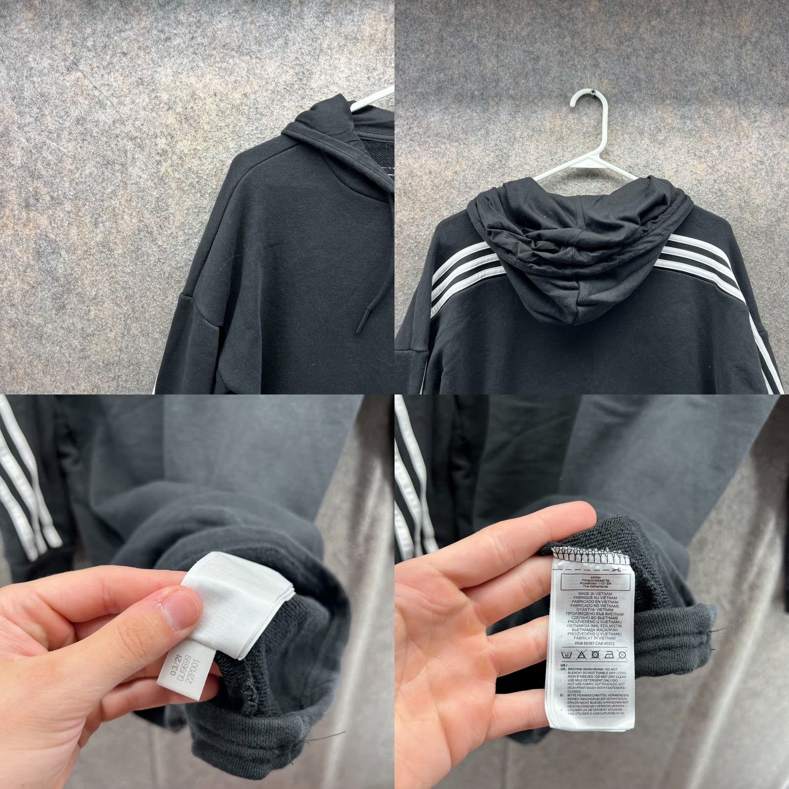 Adidas Adidas Hoodie Womens Medium Black Future Icons 3-stripes Pullover Fleece Long Sleeve NASB Size M / US 6-8 / IT 42-44 - 8 Thumbnail