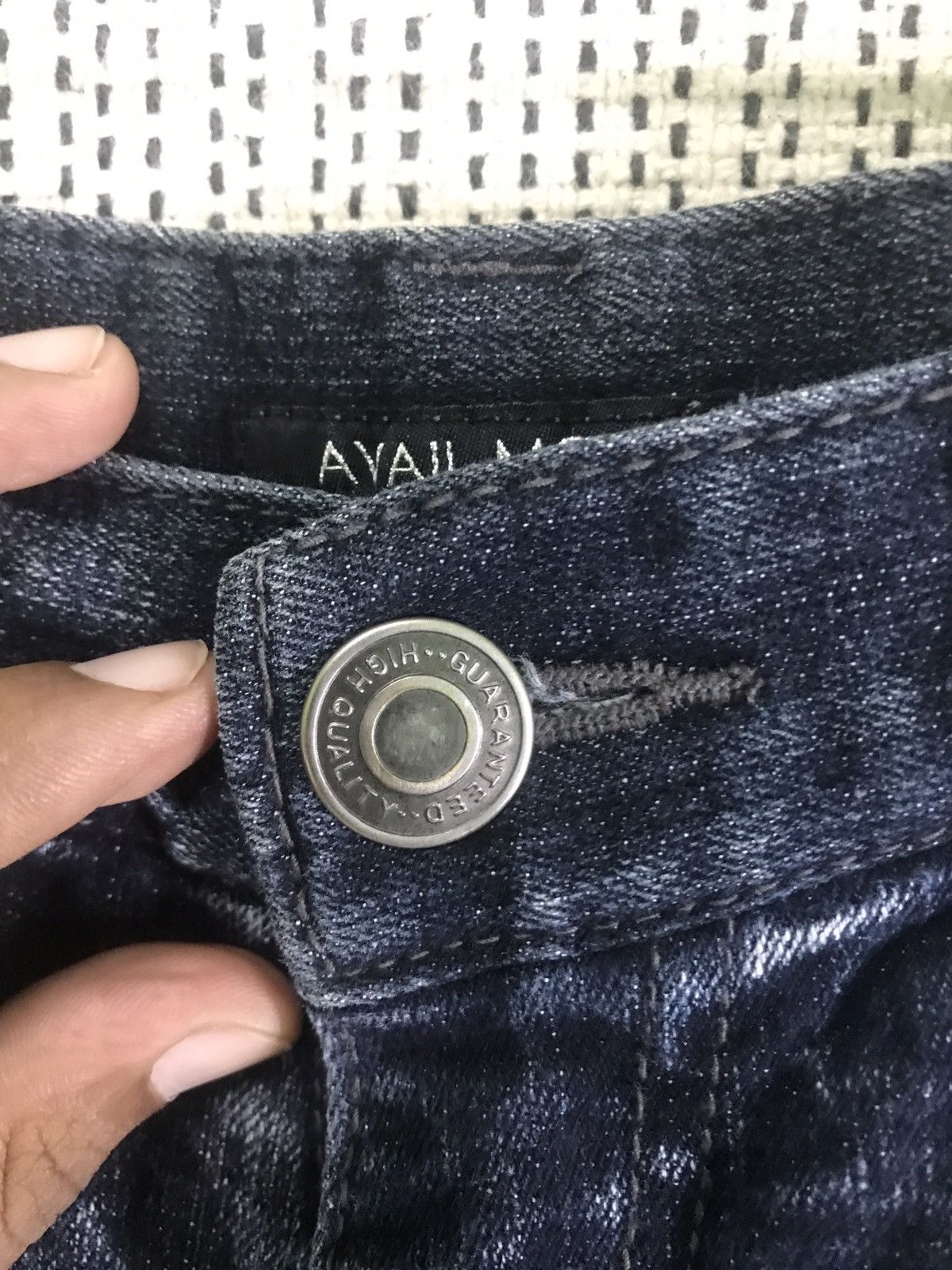 Japanese Brand Vintage Distressed Stacked Denim Jeans Washed Black Slim Fit Size US 33 - 6 Thumbnail