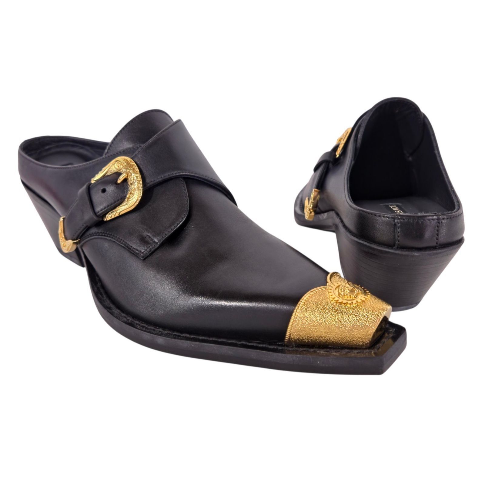 Versace Versace Medusa Western Mules US 10.5 EU 40.5 Womens Black Size US 10.5 / IT 40.5 - 1 Thumbnail
