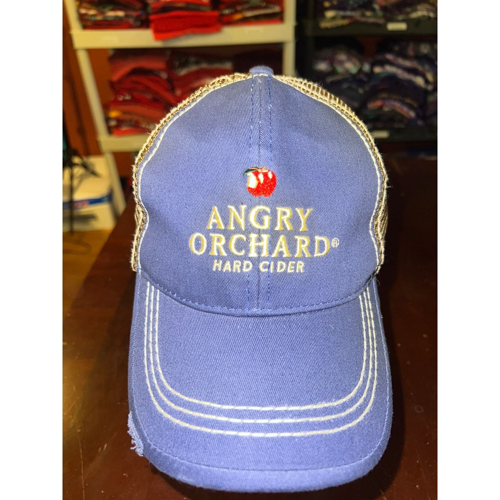 Vintage Angry Orchard Hat Hard Cider Blue Brown Cap Headwear Size ONE SIZE - 2 Thumbnail