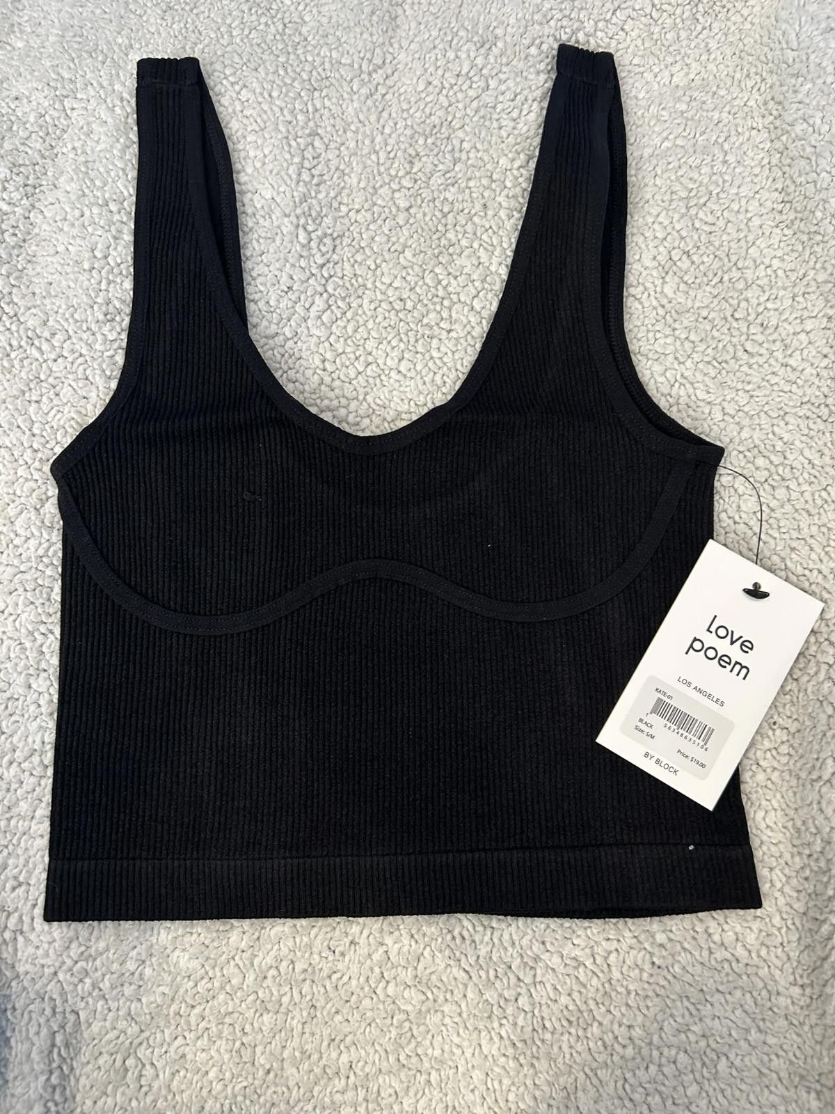 Other Love Poem Black Ribbed Crop Tank Top S/M Size S / US 4 / IT 40 - 1 Thumbnail