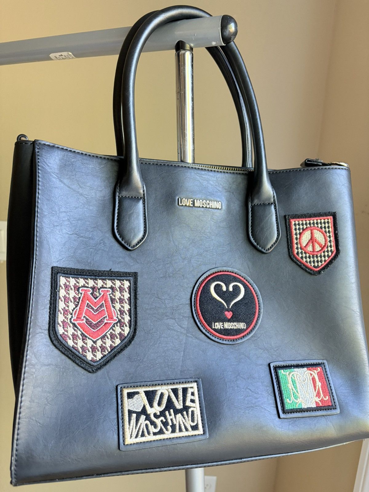Love Moschino Love Moschino embroidery Patchwork Tote Size ONE SIZE - 1 Thumbnail
