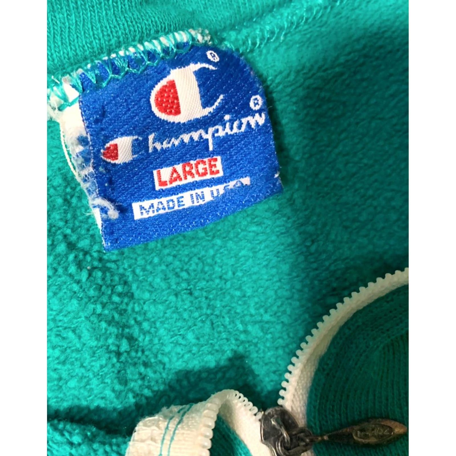 Champion VINTAGE Champion 1/4 Zip Pullover Sweatshirt Men's Medium Green USA Made Size US M / EU 48-50 / 2 - 4 Thumbnail