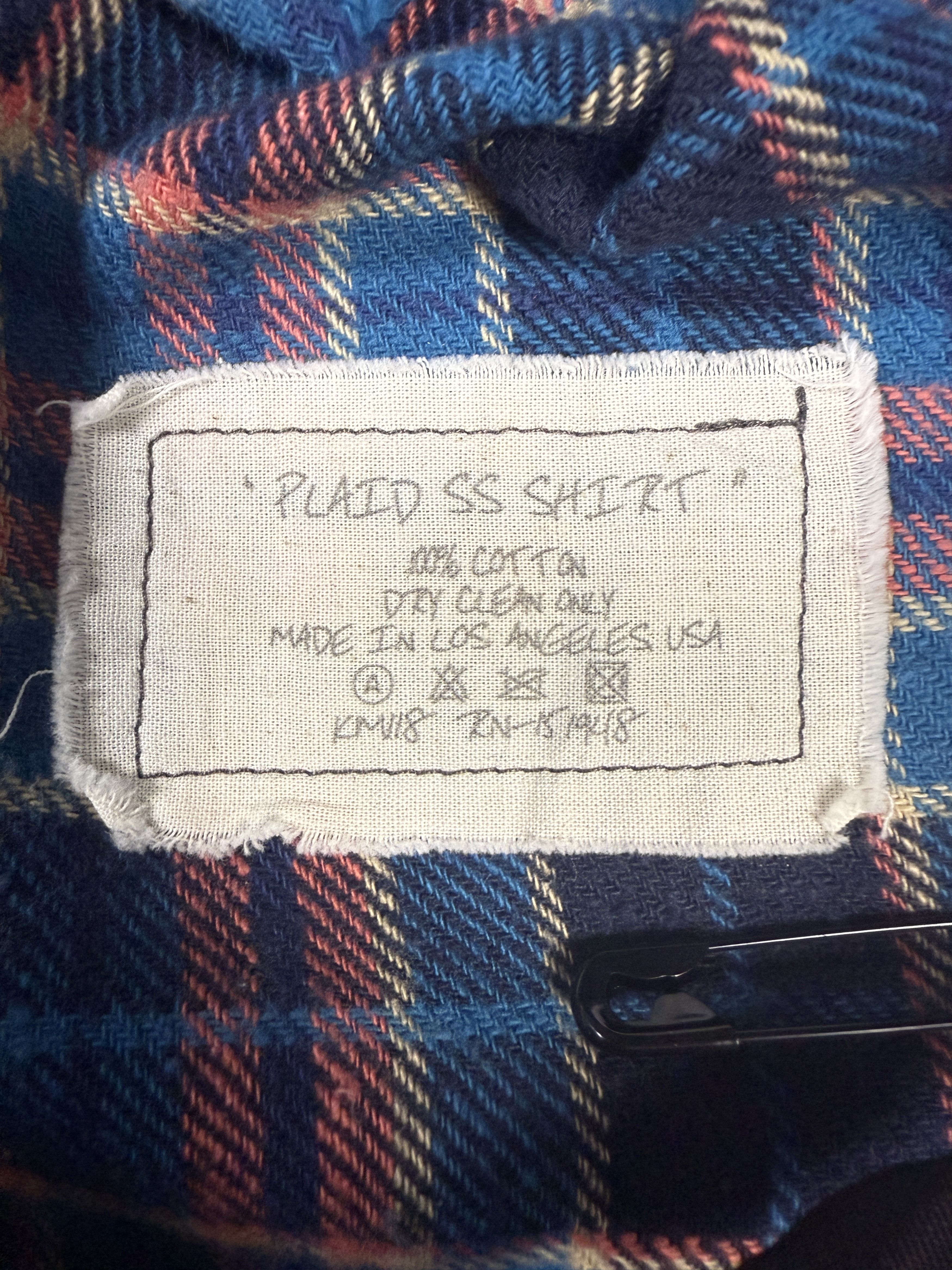 Greg Lauren $795 Greg Lauren Plaid Short Sleeve Shirt Size US XL / EU 56 / 4 - 7 Thumbnail