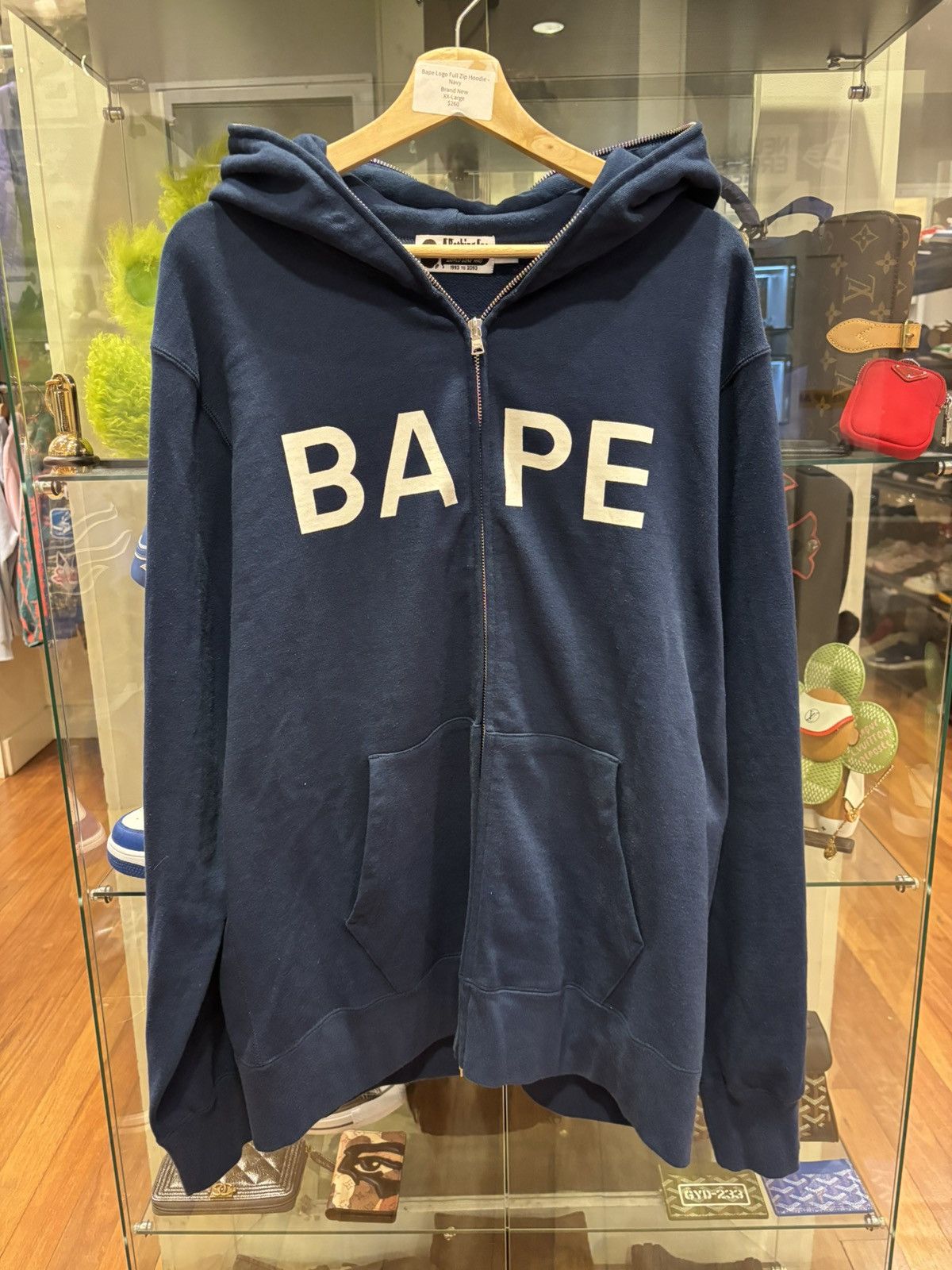 Bape Bape Logo Full Zip Hoodie Navy Size US XXL / EU 58 / 5 - 1 Thumbnail