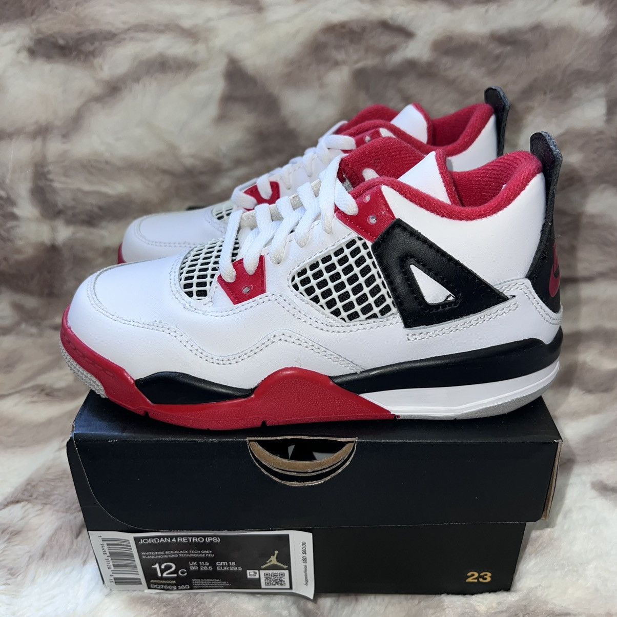 Jordan Brand JORDAN 4 RETRO FIRE RED (2020) (PS) Size US 5 / EU 37 - 3 Thumbnail