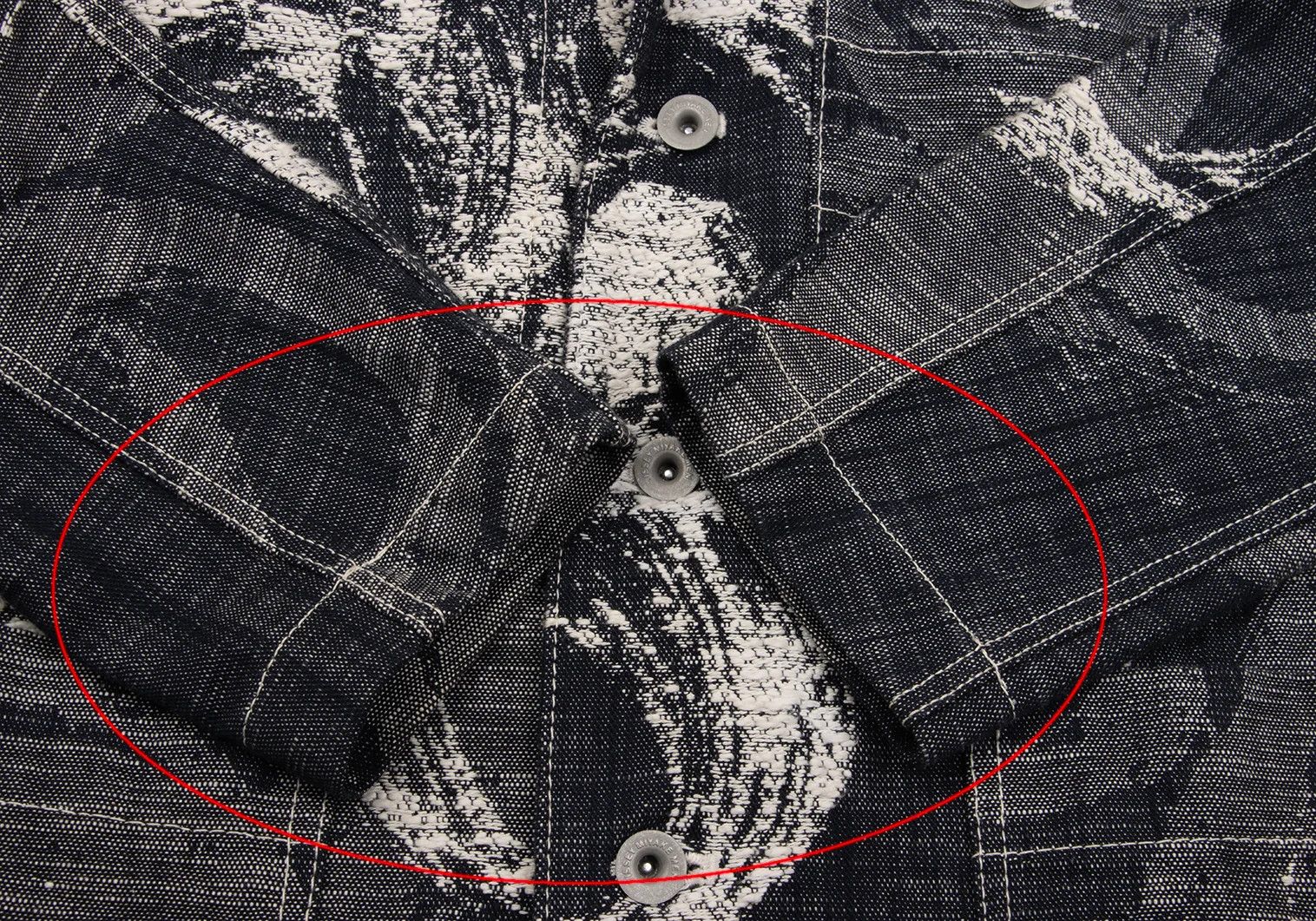 Issey Miyake Cotton Graphic Jacquard Patch Pocket Denim Jacket Indigo Off Size US M / EU 48-50 / 2 - 8 Thumbnail