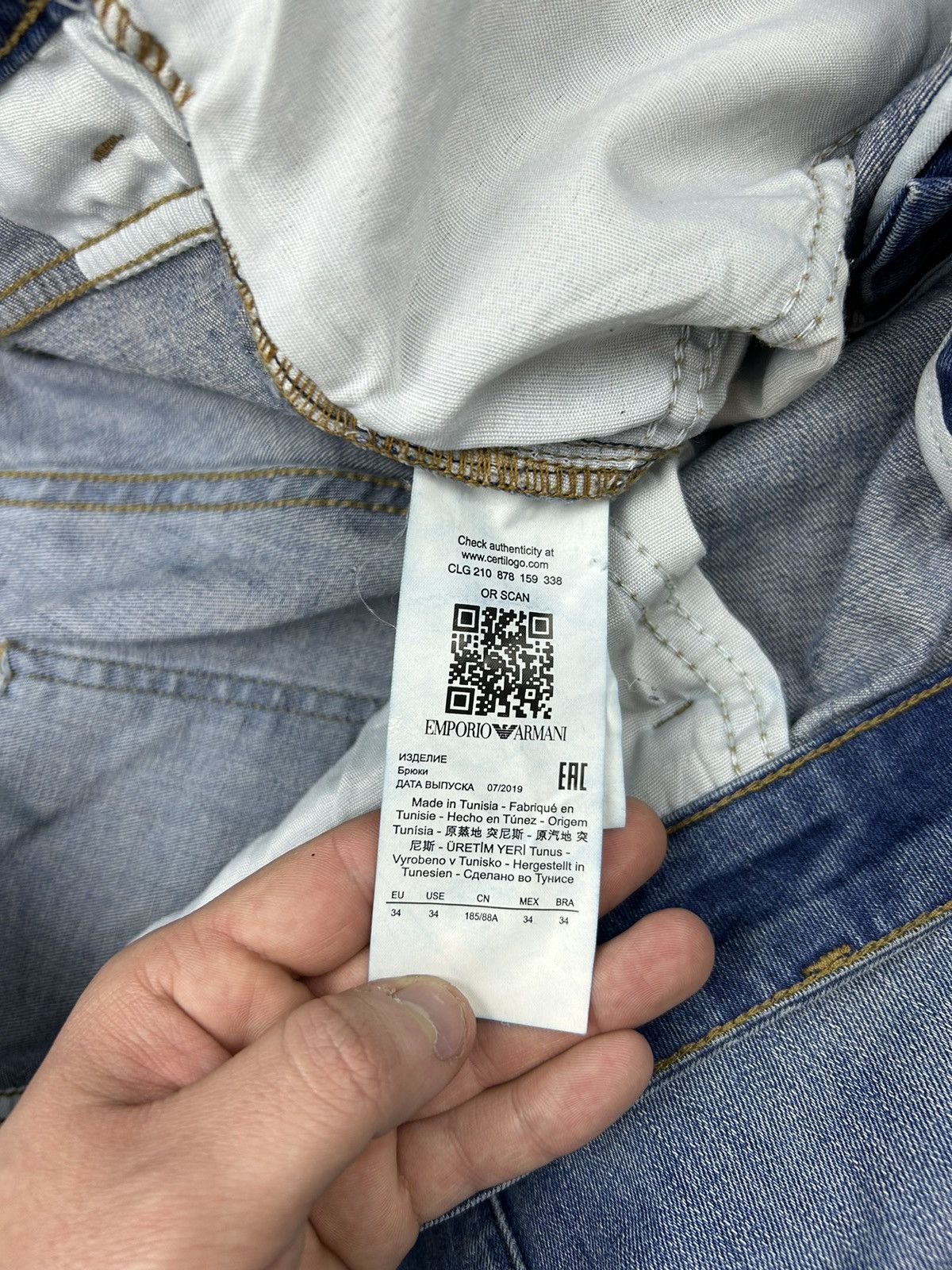 Emporio Armani Emporio Armani Slim Fit denim jeans size 34 Size US 34 / EU 50 - 5 Thumbnail