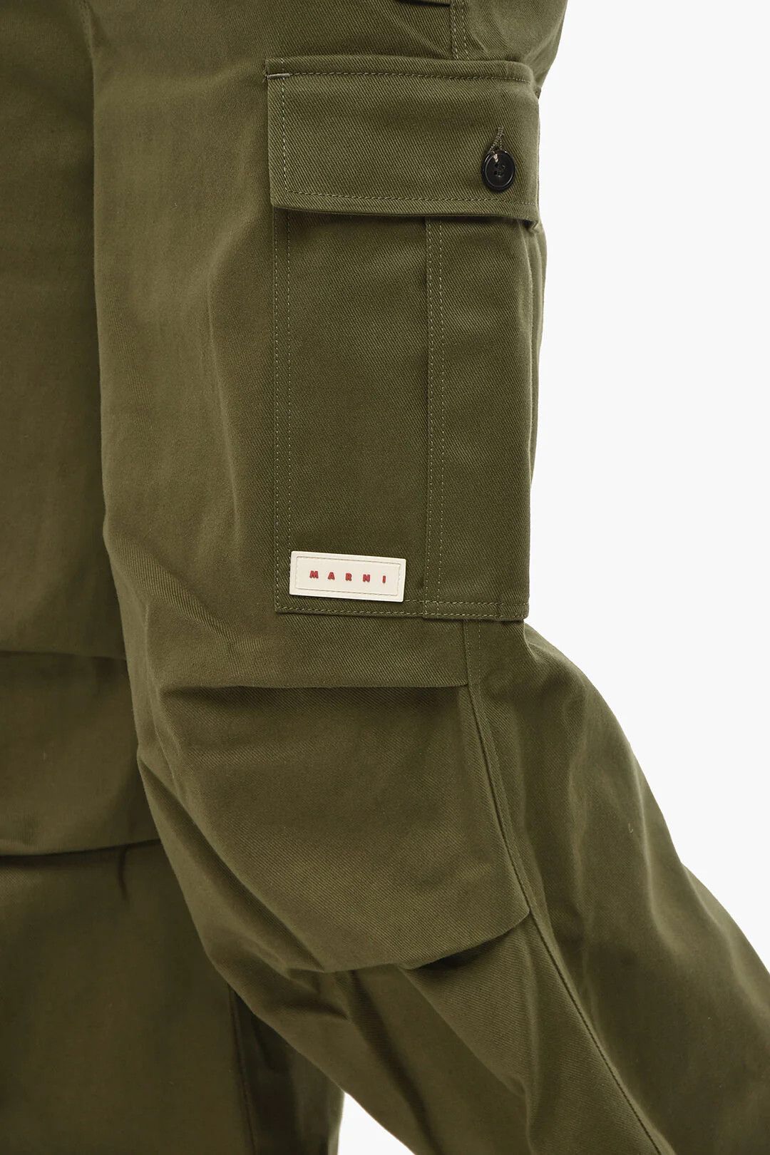 Marni og1mm0326 Cotton-Blend Cargo Pant in Military Green Size US 30 / EU 46 - 3 Thumbnail