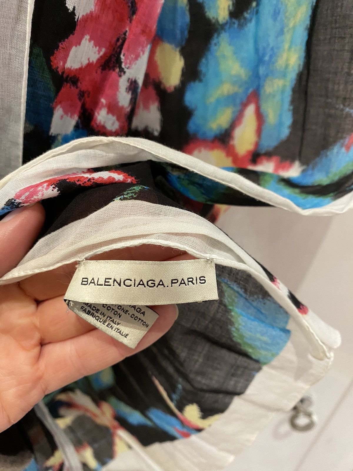 Balenciaga Balenciaga Paris SS13 Floral Cotton Shirt & Scarf Size US M / EU 48-50 / 2 - 13 Thumbnail