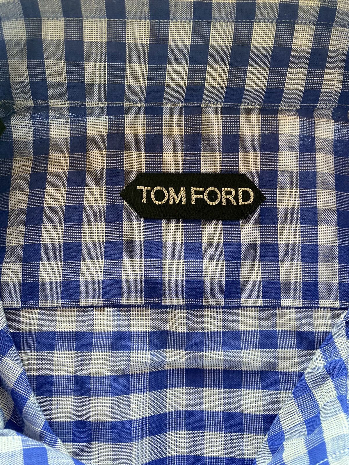 Tom Ford Tom Ford blue/grey gingham check shirt 17 43e NWOT Size US L / EU 52-54 / 3 - 2 Thumbnail