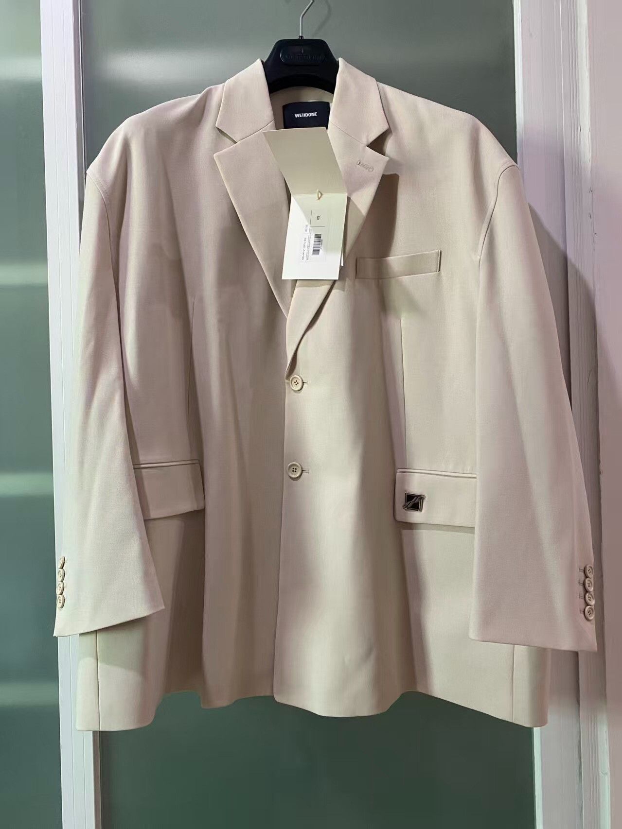 WE11DONE beige logo blazer jacket for women Size XS / US 0-2 / IT 36-38 - 1 Thumbnail