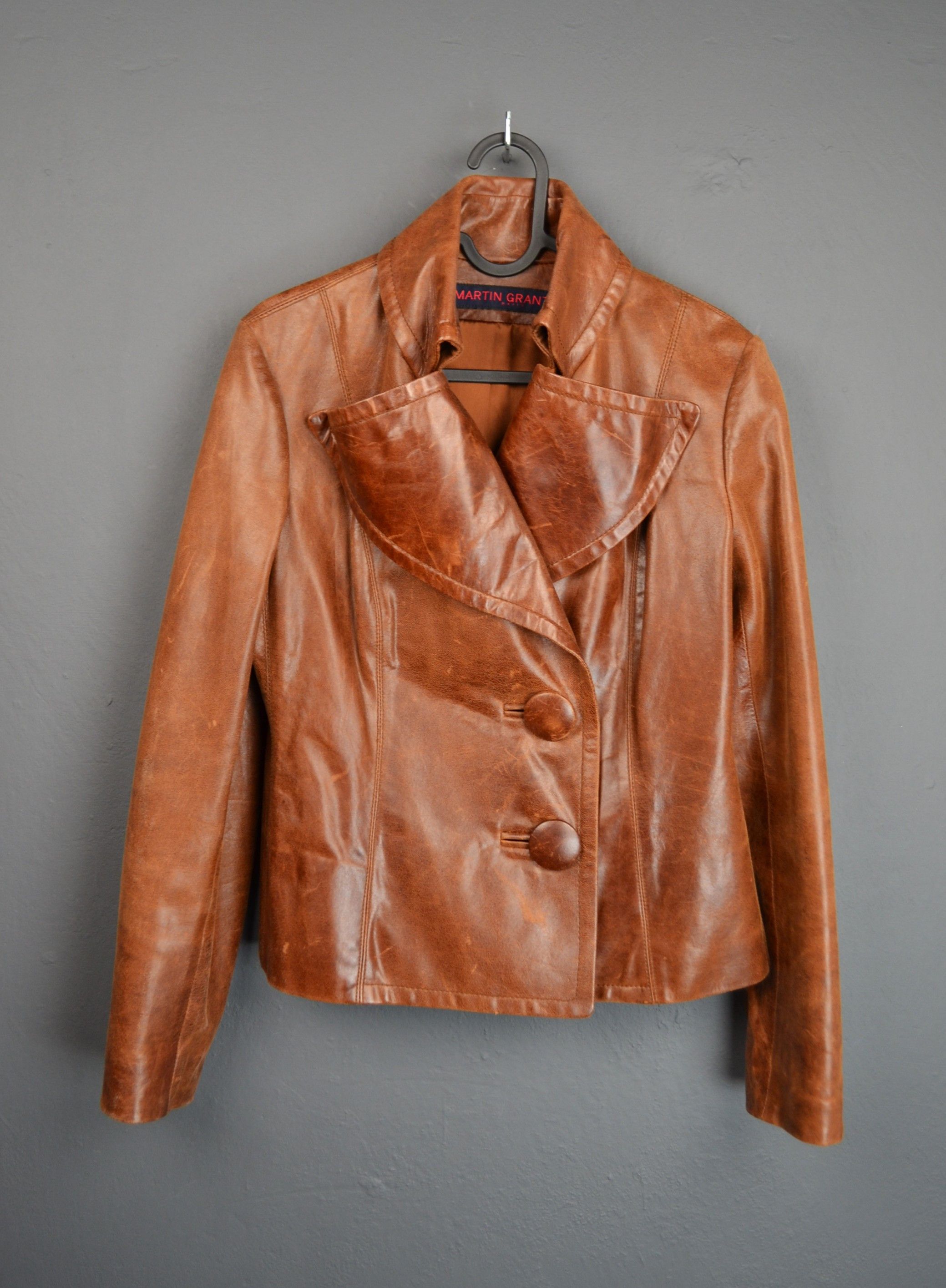Other Martin Grant Paris M size Brown Leather Jacket Women’s Size M / US 6-8 / IT 42-44 - 2 Thumbnail