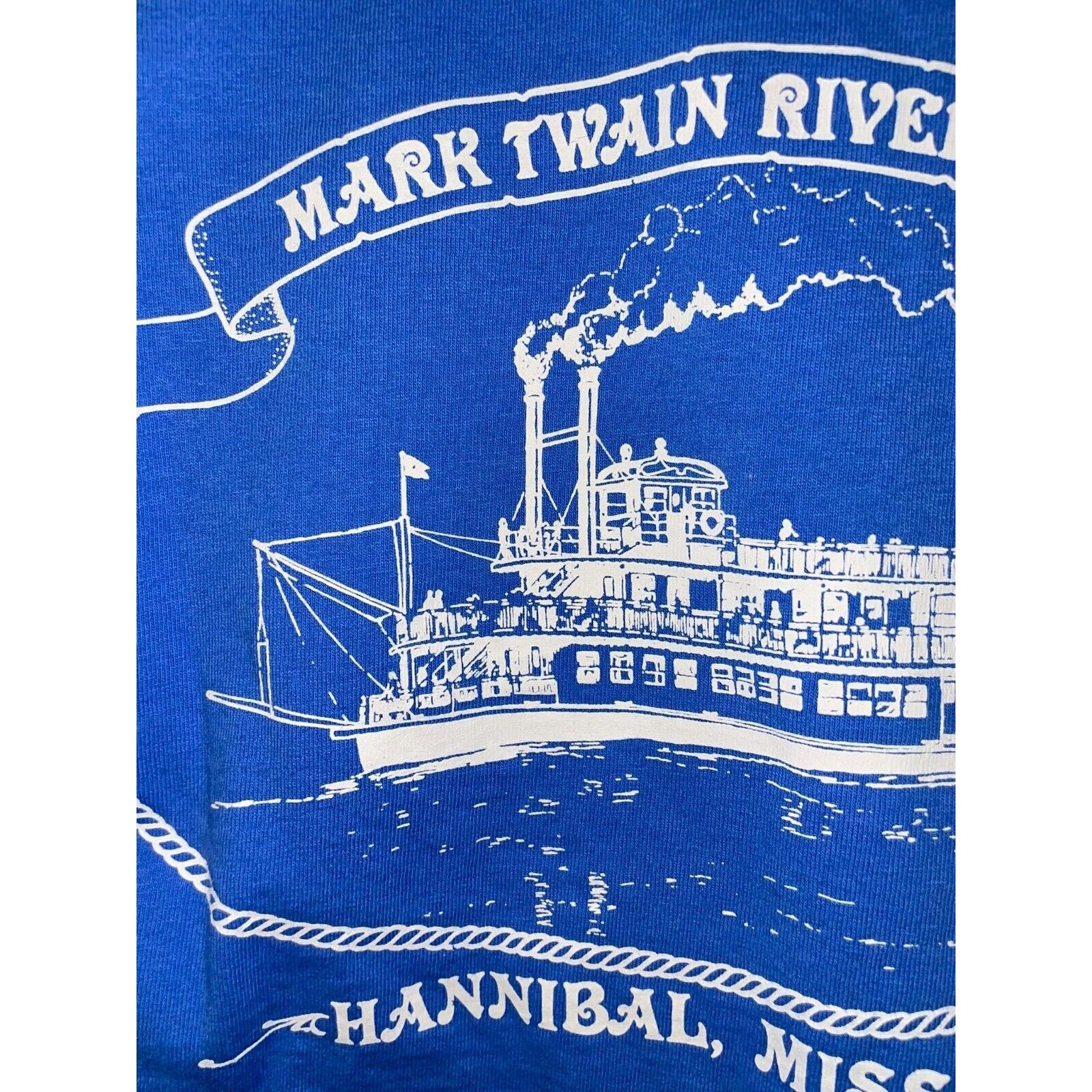 Gildan Vintage Mark Twain Shirt Riverboat Hannibal Missouri Tee S Size US S / EU 44-46 / 1 - 6 Thumbnail