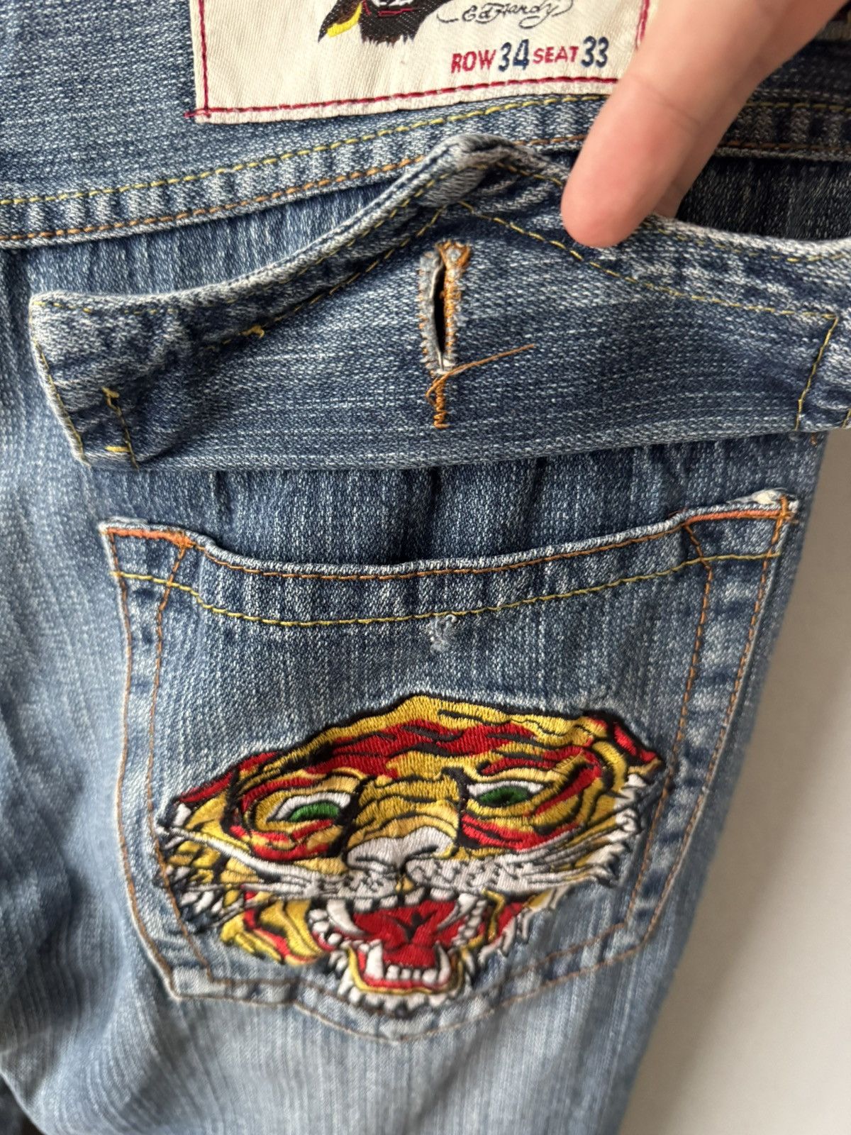 Ed Hardy Vintage 90s Edhardy Tiger Head Denim Embroidery Jeans sz 34 Size US 34 / EU 50 - 13 Thumbnail