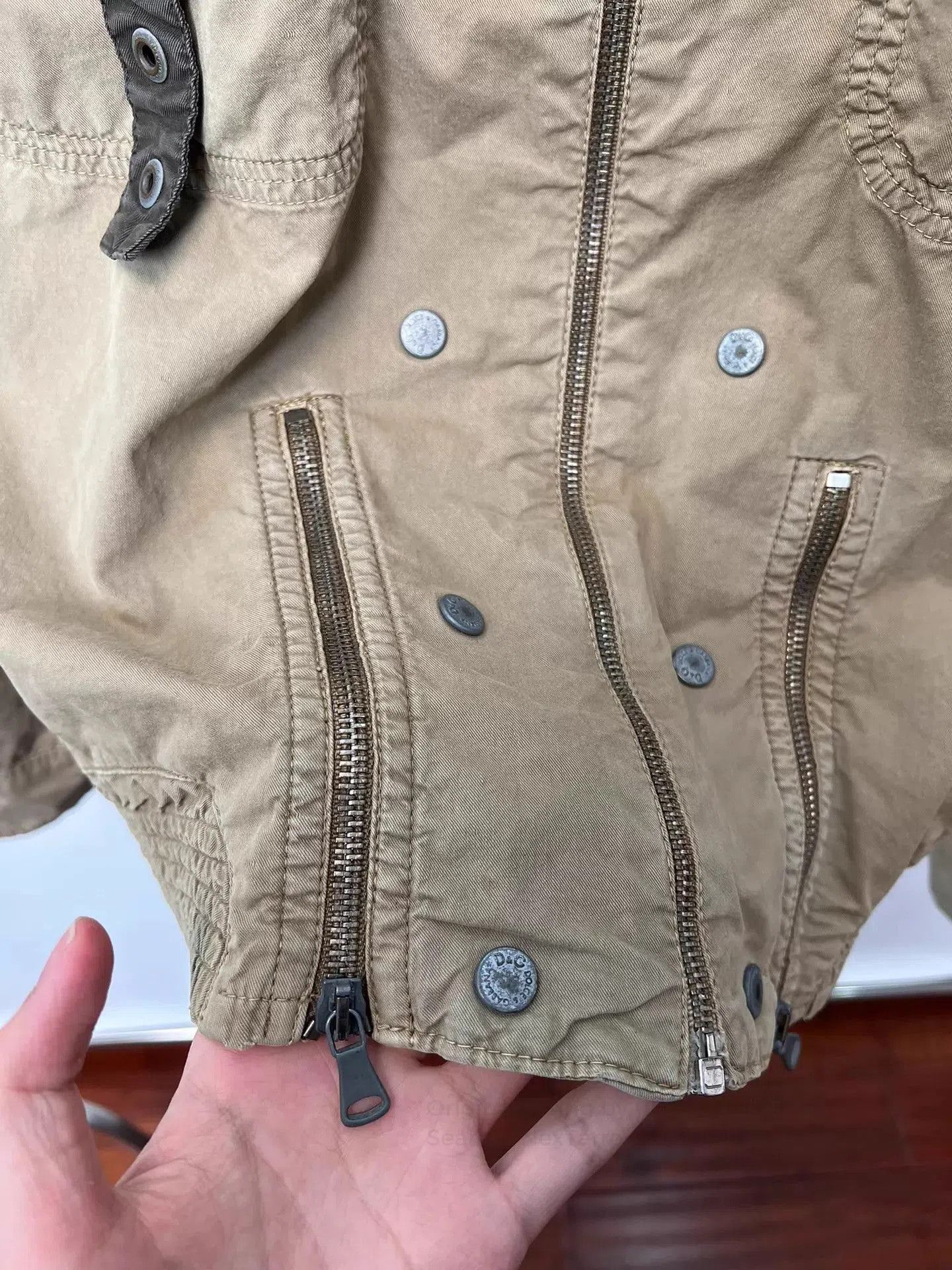 Dolce & Gabbana Beige Zip-Front Utility Bomber Jacket. Size US L / EU 52-54 / 3 - 7 Thumbnail
