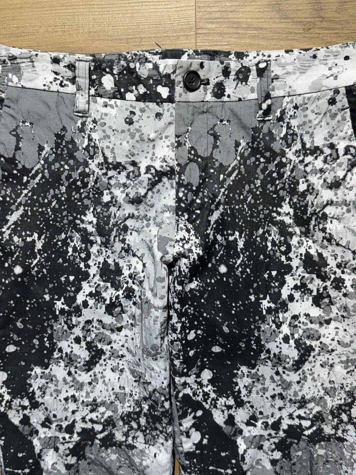 Issey Miyake 2000s Issey Miyake Shadow Paint Splatter Stitch Print Pants Size US 28 / EU 44 - 3 Thumbnail