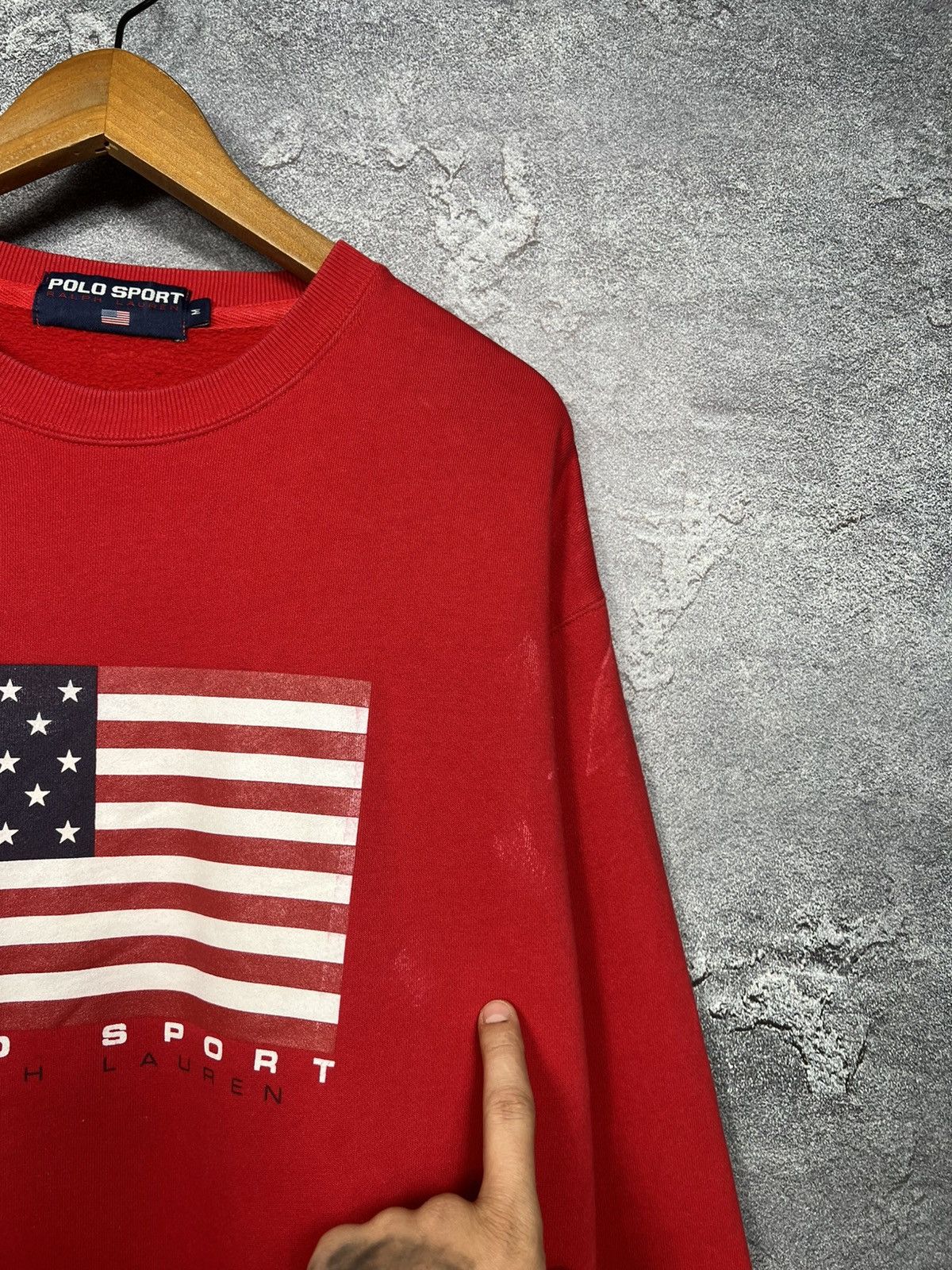 Polo Ralph Lauren Vintage Polo Ralph Lauren Sport USA Flag Logo Sweatshirt Size US M / EU 48-50 / 2 - 4 Thumbnail