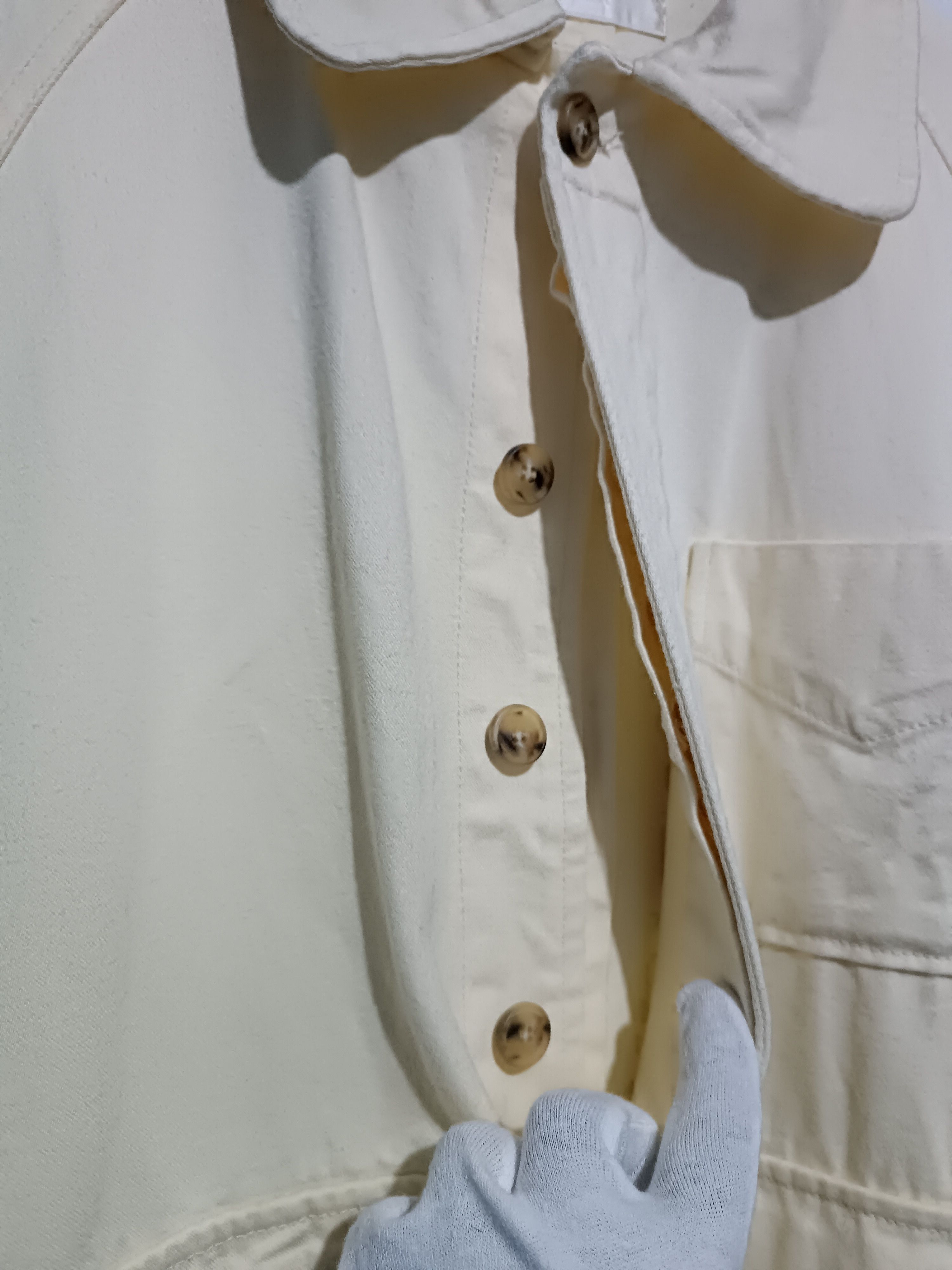 Japanese Brand Vintage Work Jacket White Bone 1 Back Pocket Size US L / EU 52-54 / 3 - 7 Thumbnail