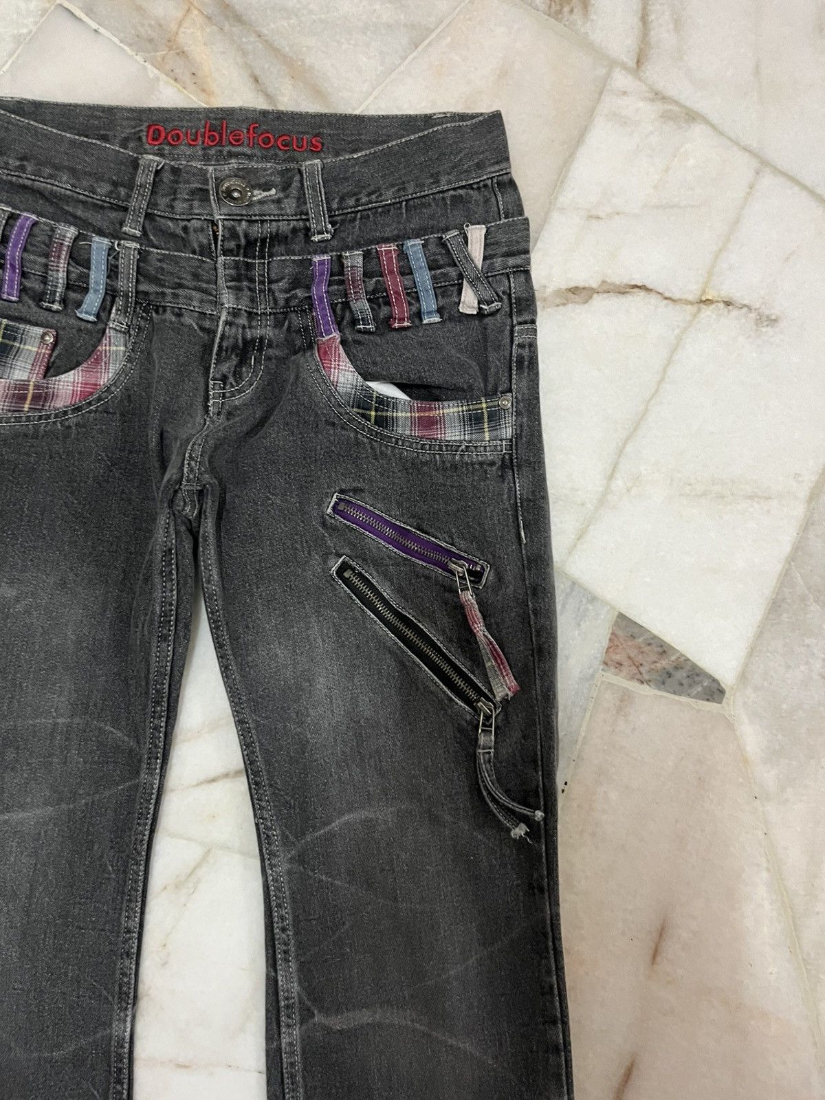Japanese Brand Doublefocus Doublewaist Jeans Size US 31 - 3 Thumbnail