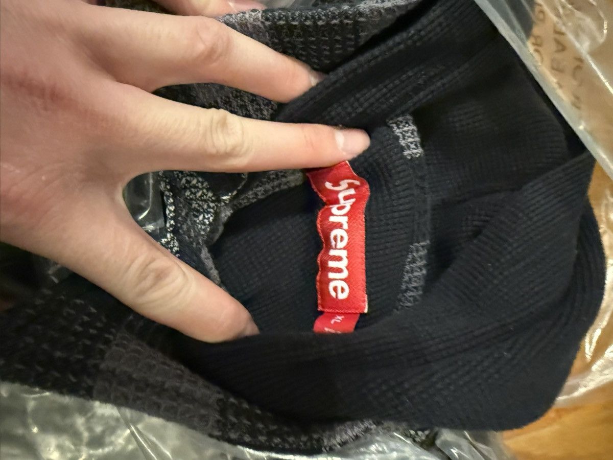 Supreme Supreme Waffle Plaid Hooded Shirt Black size XL Size US XL / EU 56 / 4 - 3 Thumbnail