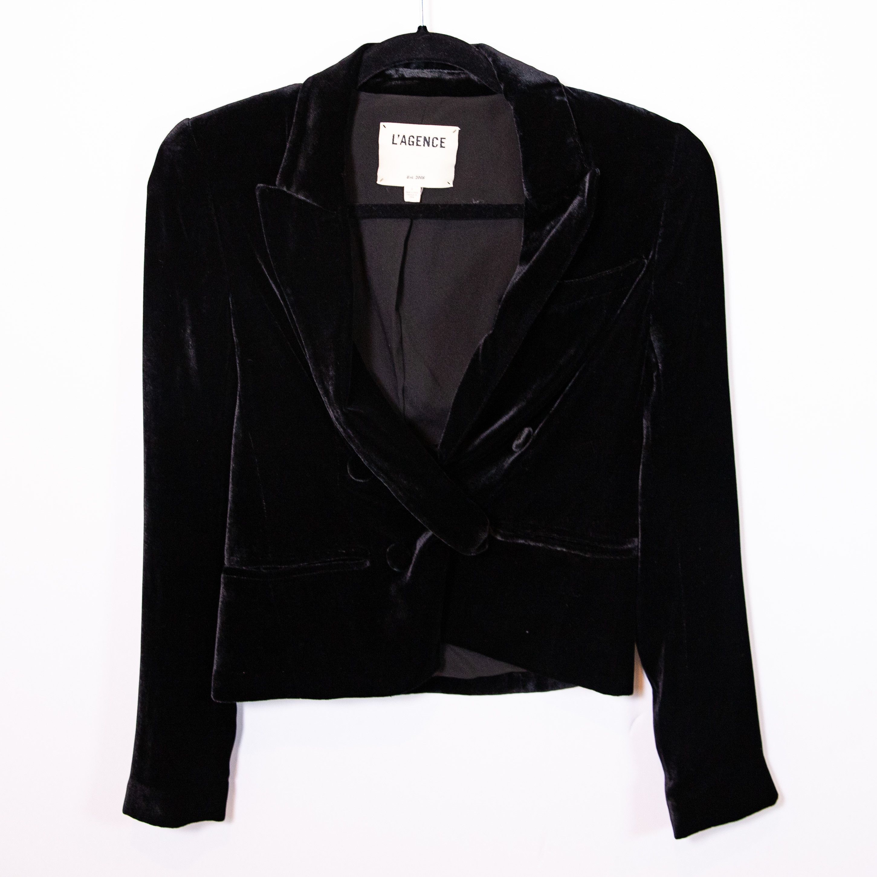 L'Agence Rory Crop Silk Blend Velvet Velour