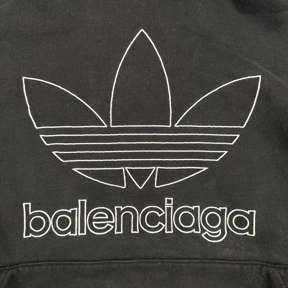 Balenciaga Balenciaga x Adidas Embroidered Logo Oversized ‘Black Hoodie Size US M / EU 48-50 / 2 - 2 Thumbnail