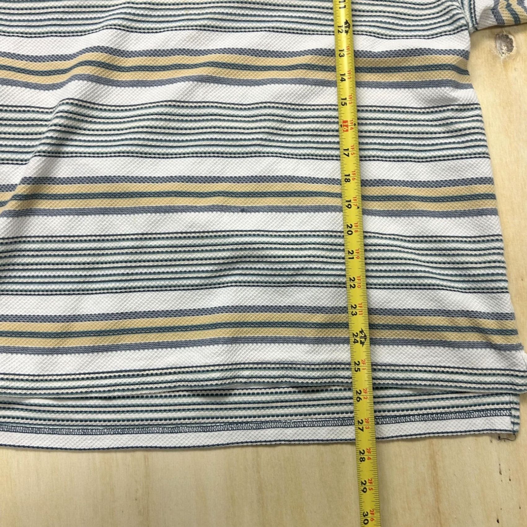 Izod Izod Polo Shirt Men Large White Stripe 100% Cotton Malaysia Casual Knit - Pre-Owned Size US L / EU 52-54 / 3 - 4 Thumbnail