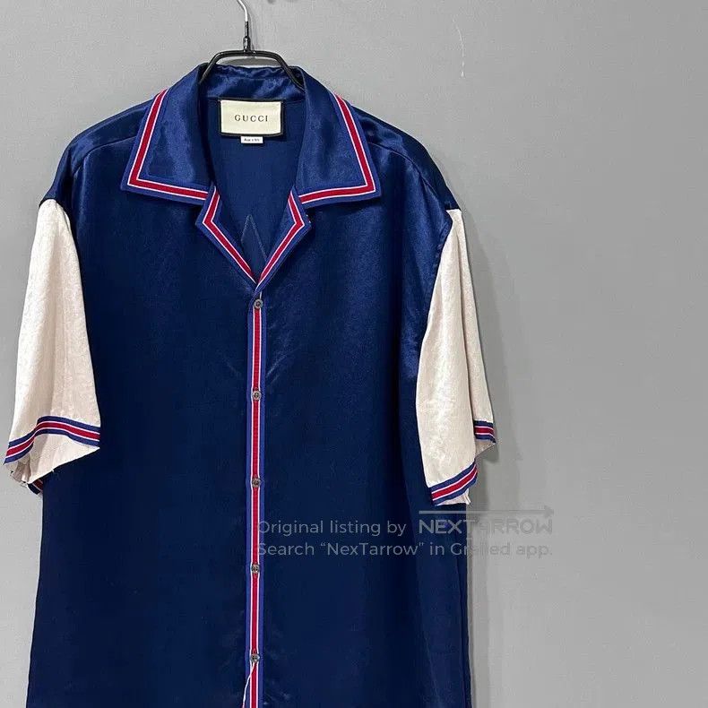 Gucci Gucci Blue and White Short Sleeve Shirt. Size US L / EU 52-54 / 3 - 2 Thumbnail