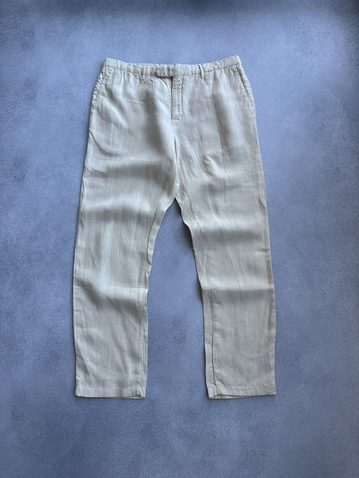 Boglioli Vintage Boglioli Beige Straight Linen Pants Size US 32 / EU 48 - 1 Thumbnail