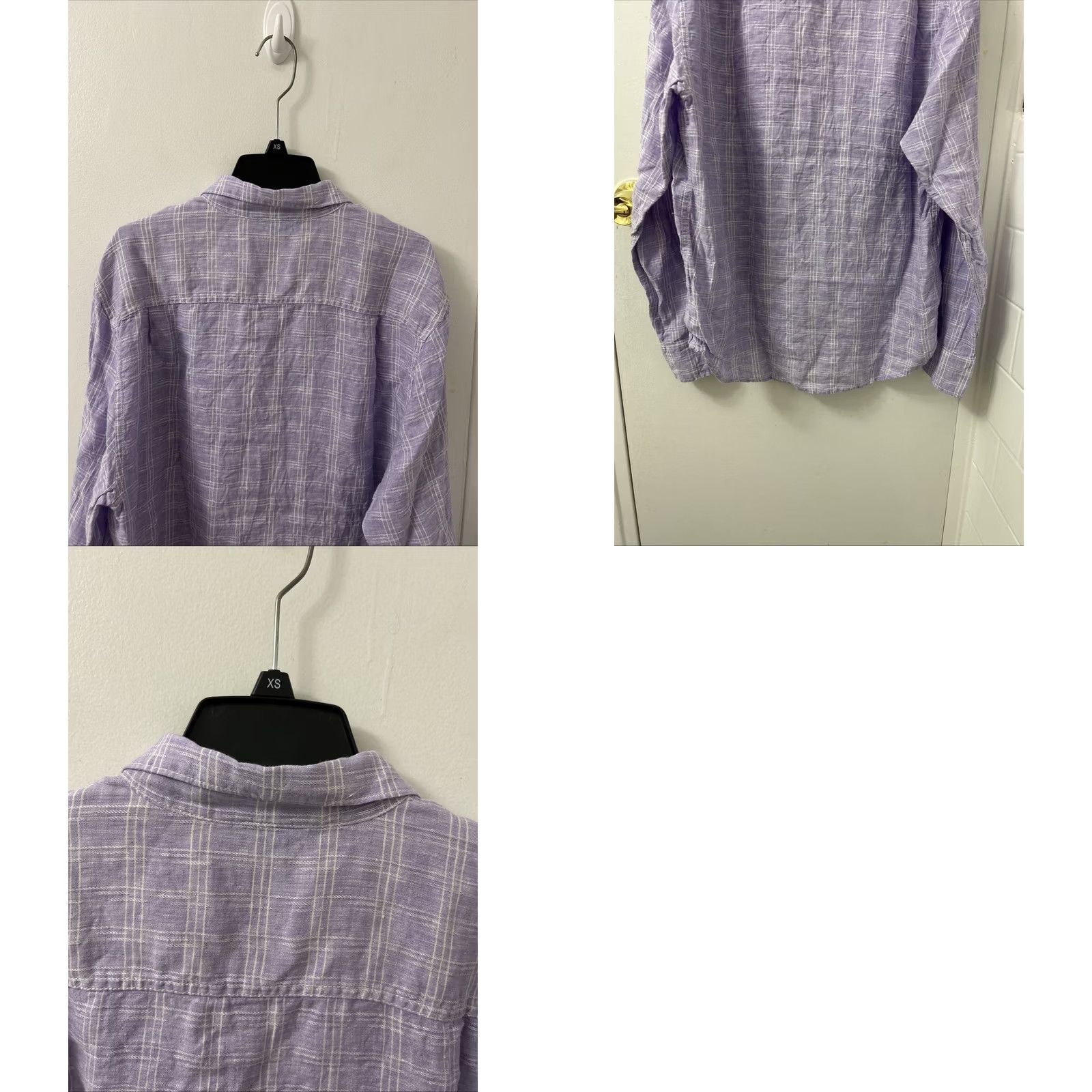 Tommy Bahama Tommy Bahama Shirt Mens Medium Purple Plaid 100% Linen Button-Down Long Sleeve Size US M / EU 48-50 / 2 - 9 Thumbnail