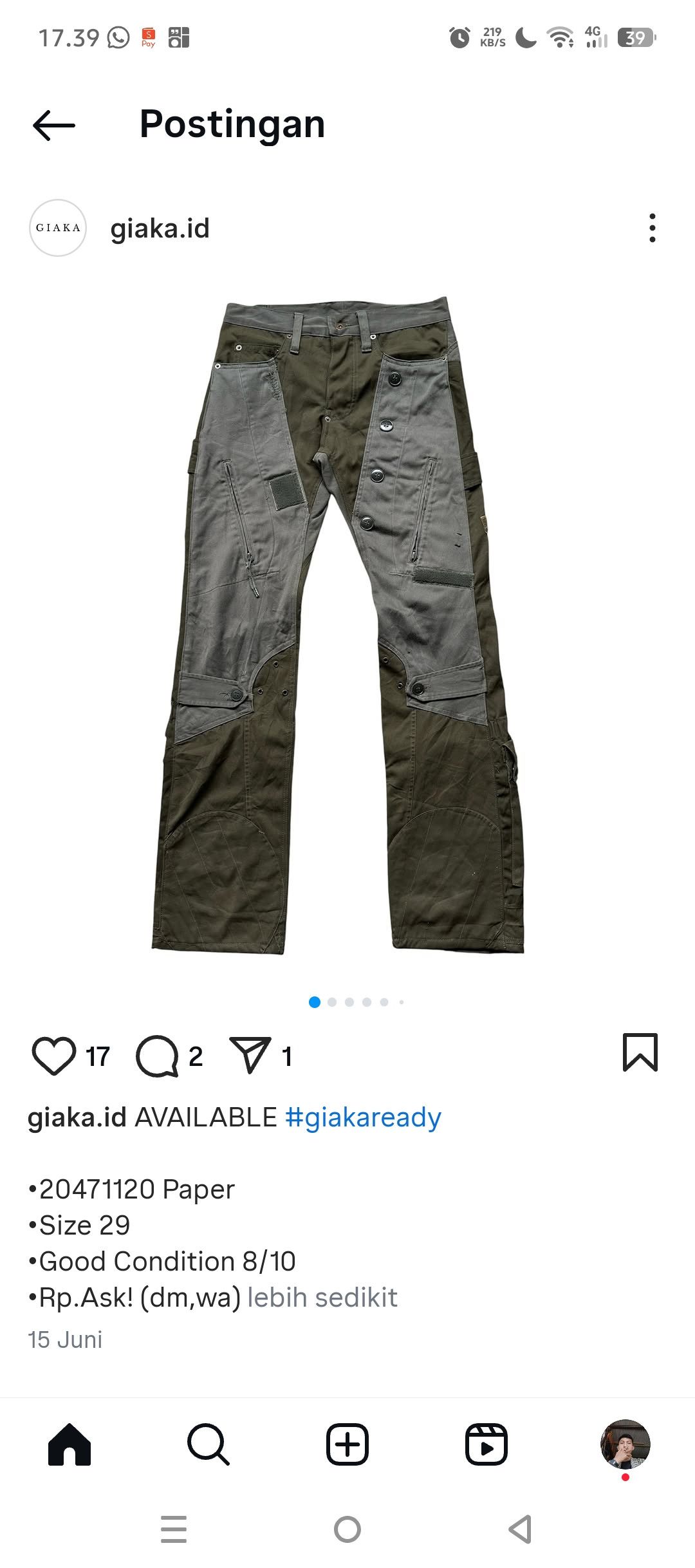 20471120 ⭐Real⭐ 204771120 cargo pants Size US 29 - 2 Thumbnail