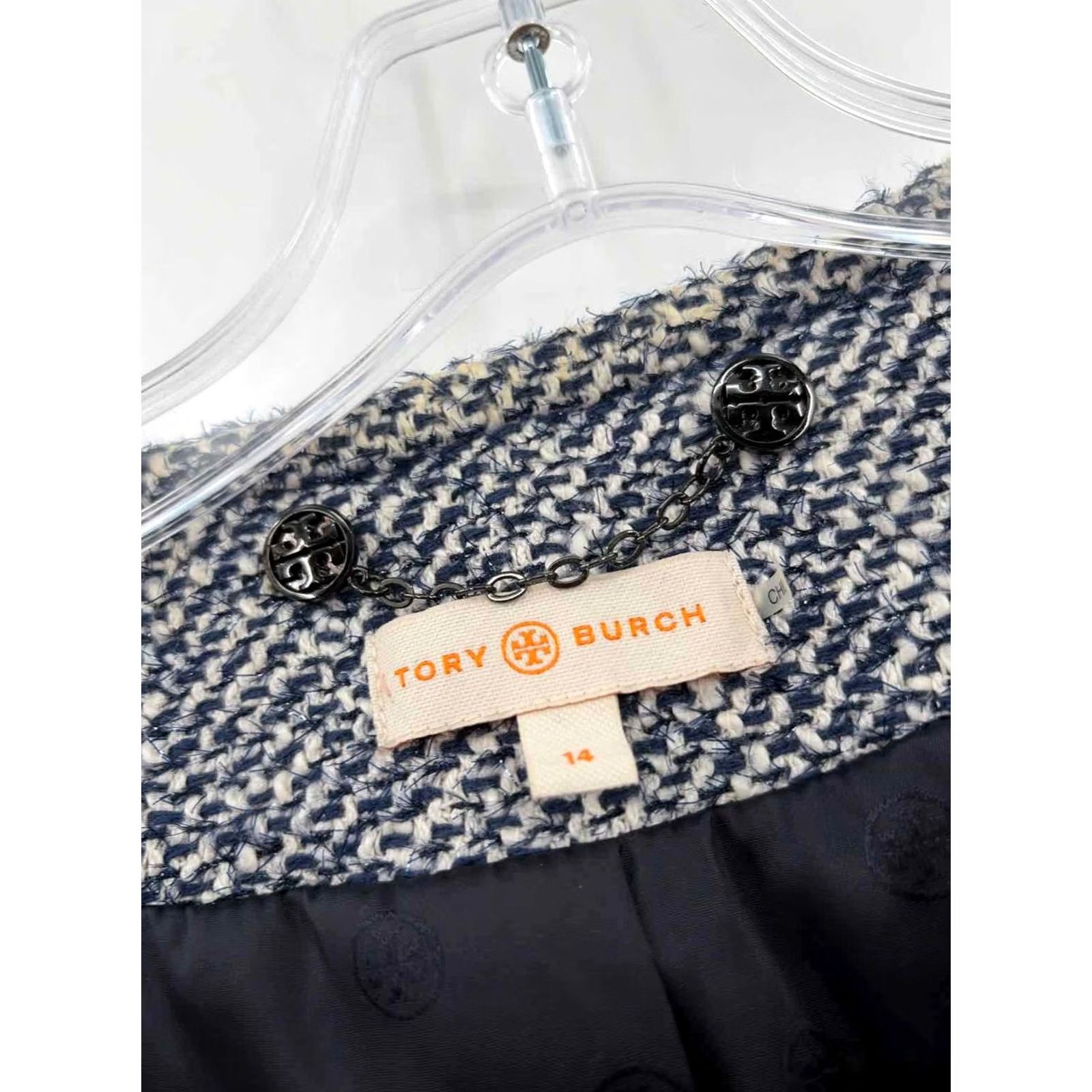 Tory Burch VINTAGE Tory Burch Navy Size 14 Open Jacket Size XL / US 12-14 / IT 48-50 - 3 Thumbnail