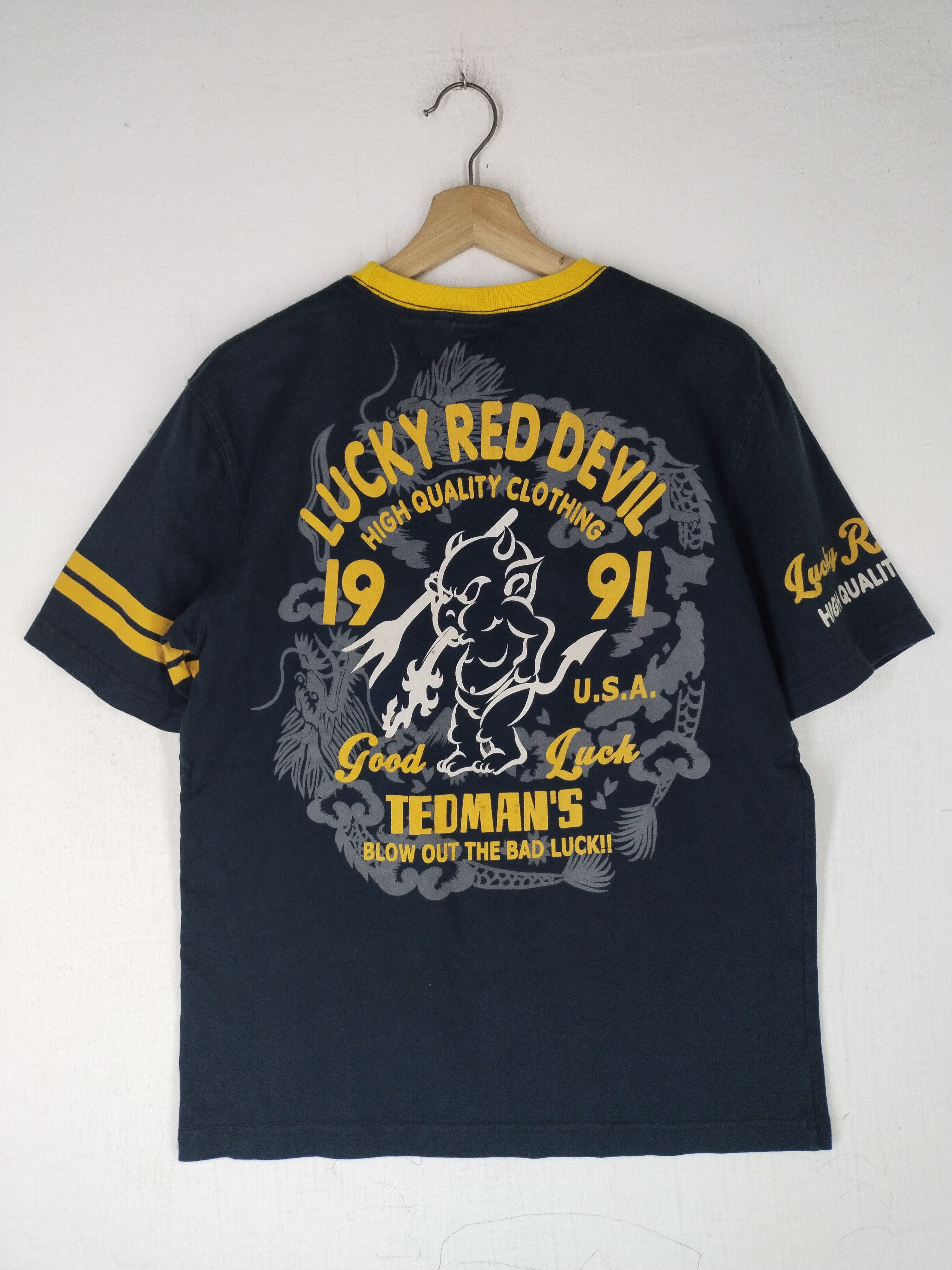 Japanese Brand Vintage Tedman's Lucky Red Devil Photo Tee Size US M / EU 48-50 / 2 - 7 Thumbnail
