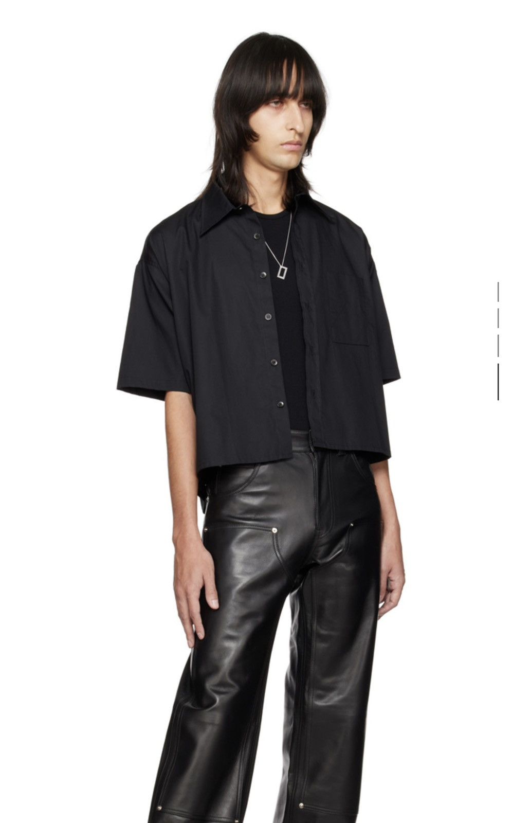 CARSON WACH Carson Wach Boxy Cropped Fit Black S1 Work Shirt Size US M / EU 48-50 / 2 - 6 Thumbnail